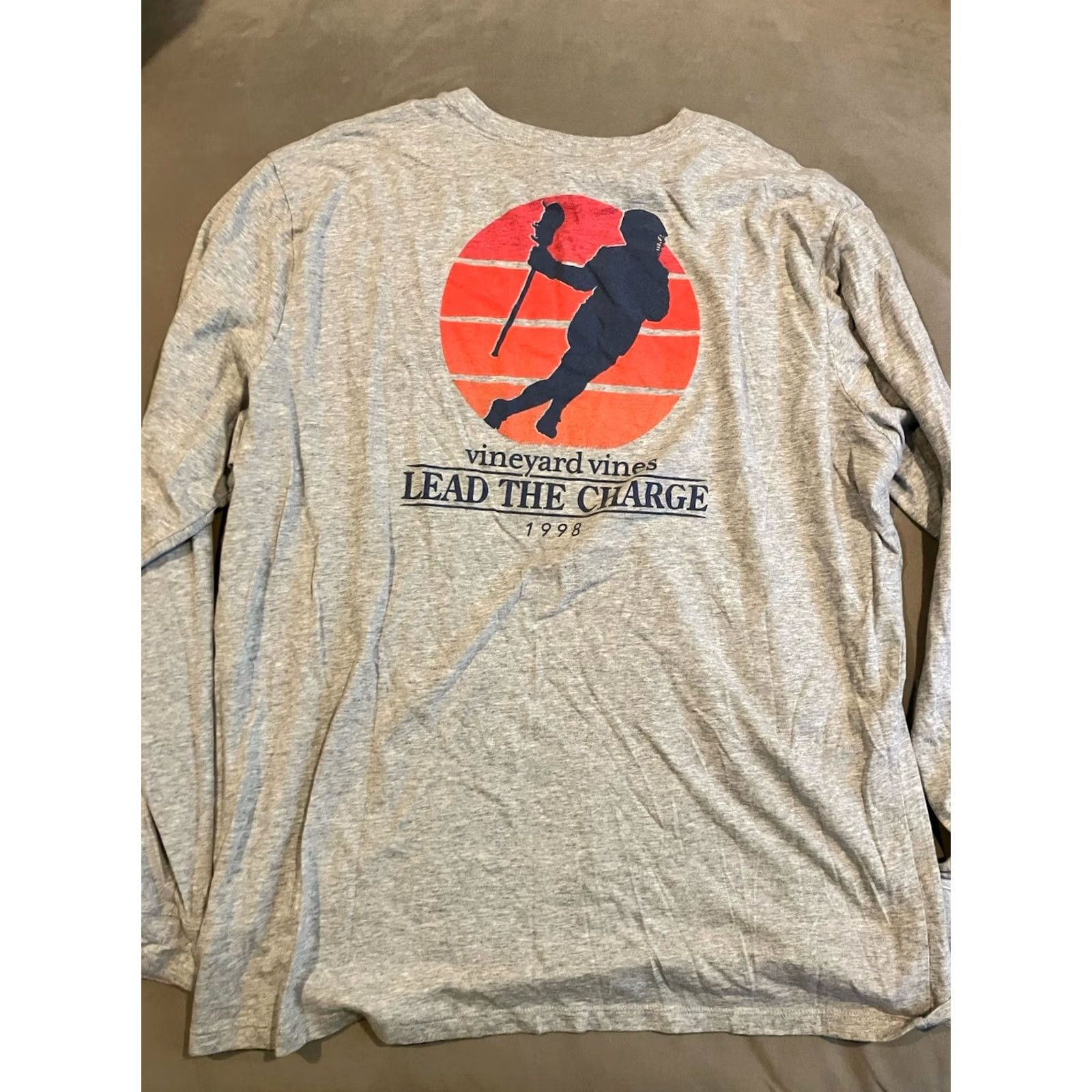 Vineyard Vines Vineyard Vines LACROSSE T Shirt Gray Long Sleeve Double Sided Men's XXL Size US XXL / EU 58 / 5 - 5 Thumbnail