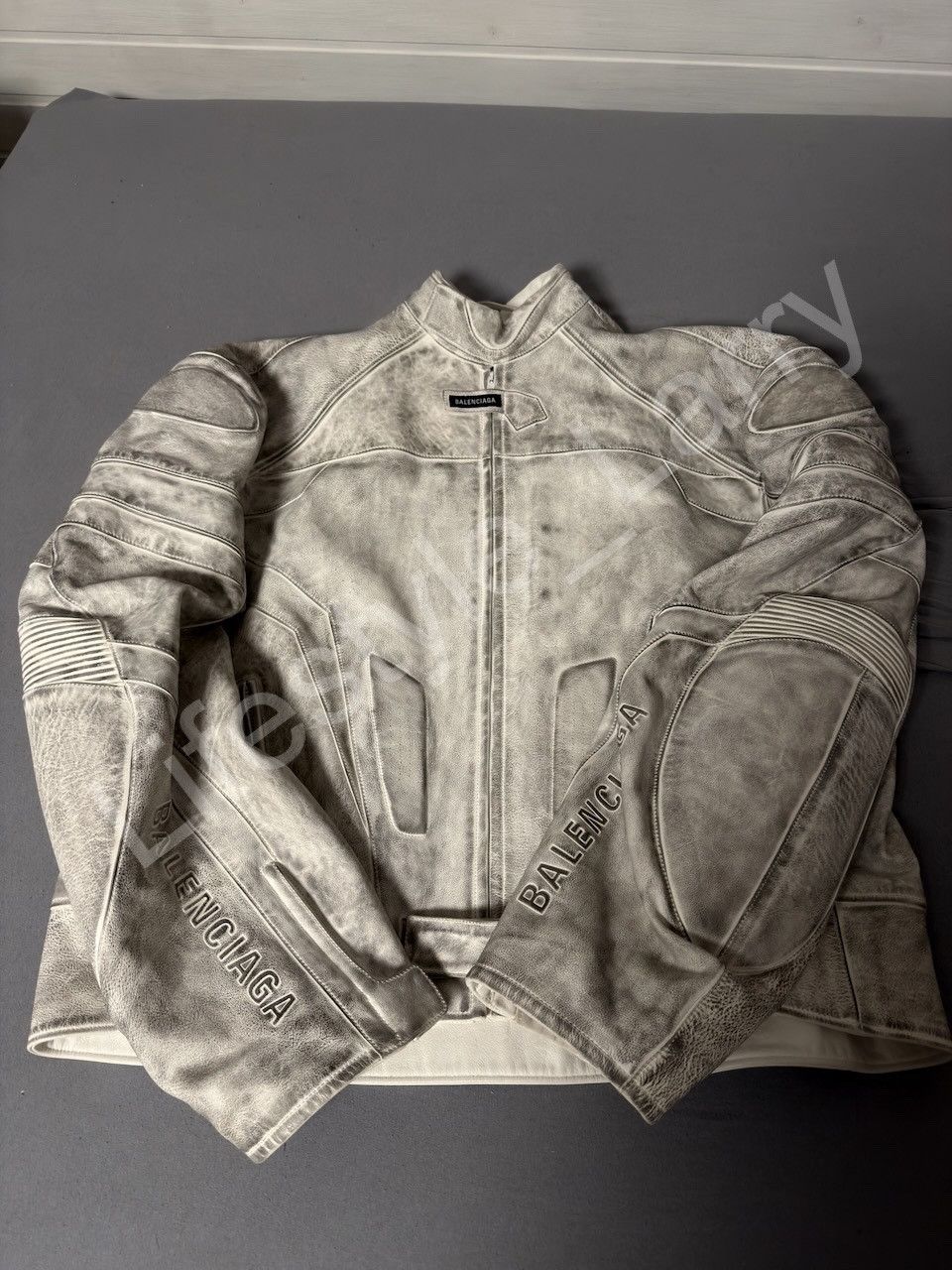 Balenciaga Balenciaga S23 Mudshow Oversized Biker Leather Jacket, Sz 2 Size US M / EU 48-50 / 2 - 1 Thumbnail