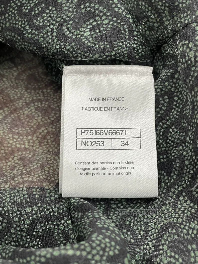 Chanel Chanel Dark green full logo full C silk shirt long sleeves Size XXS / US 00 / IT 34 - 6 Thumbnail