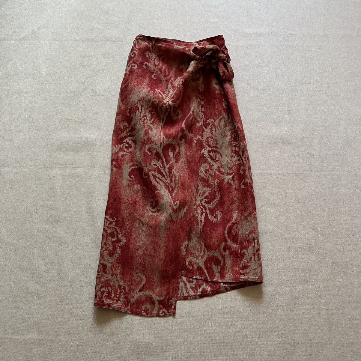 Max Mara Max Mara Weekend Jacquard Linen Wrap Skirt Size 26" / US 2 / IT 38 - 1 Thumbnail