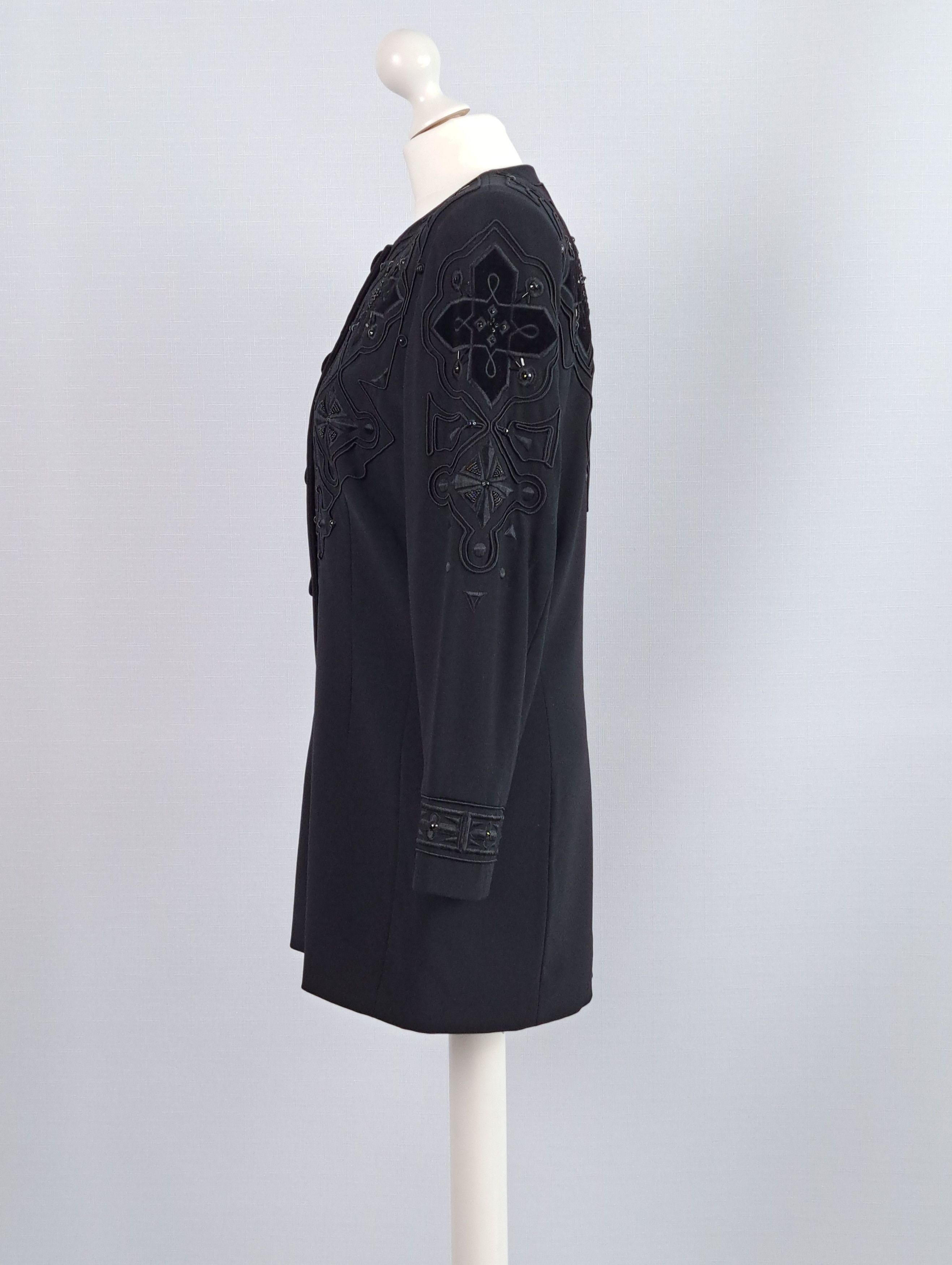 Escada × Vintage Vtg ESCADA Couture embroidered crosses long jacket. Size 38 Size M / US 6-8 / IT 42-44 - 4 Thumbnail