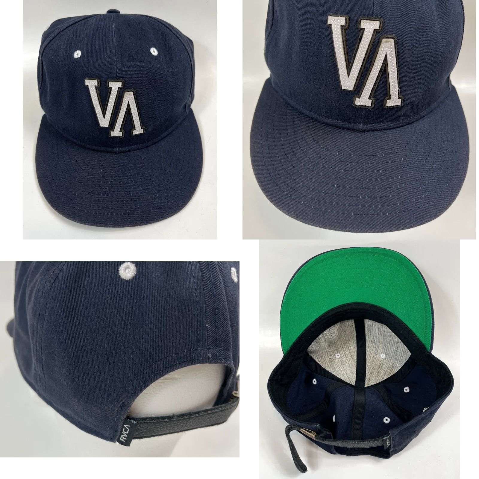 RVCA RVCA VA Mid Fit Strapback Hat Cap Streetwear Baseball Cap Navy One Size Men Adjustable 100% Cotton Vintage/Pre-Owned Style: Streetwear Size ONE SIZE - 8 Thumbnail