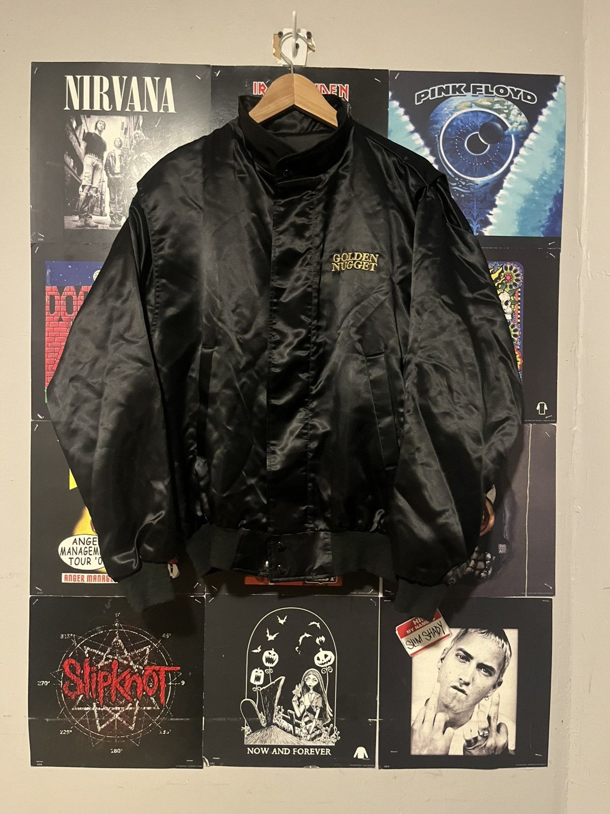 Fruit Of The Loom Vintage 80 90’s Golden Nugget Las Vegas Casino bomber Jacket Size US L / EU 52-54 / 3 - 1 Thumbnail