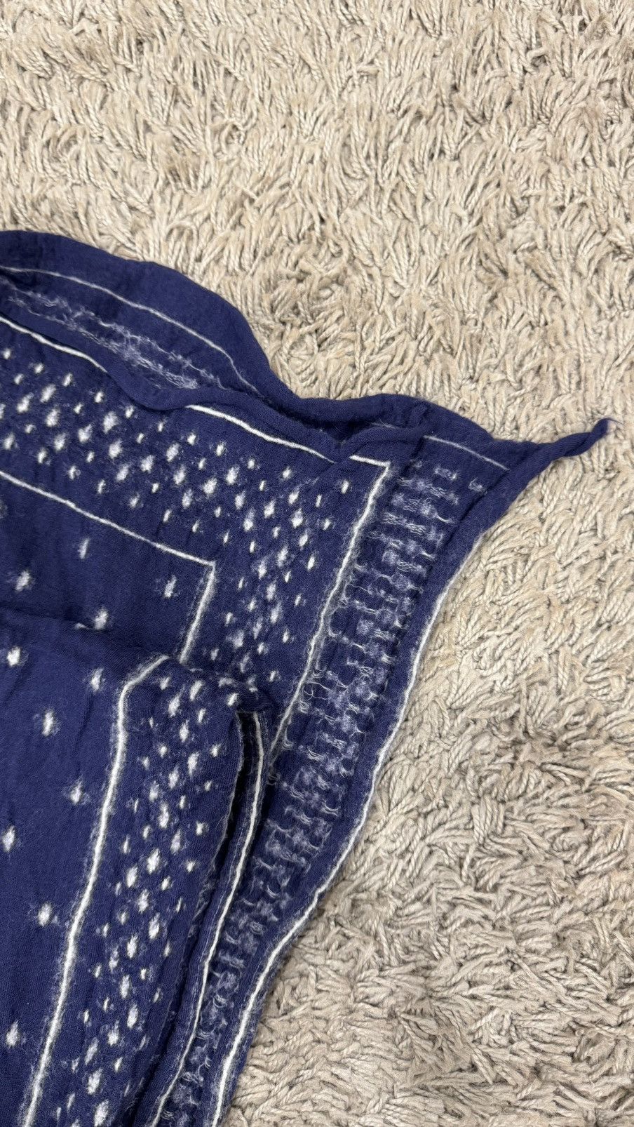 Kapital Kapital Fulling Wool Scarf Navy Blue Size ONE SIZE - 3 Thumbnail