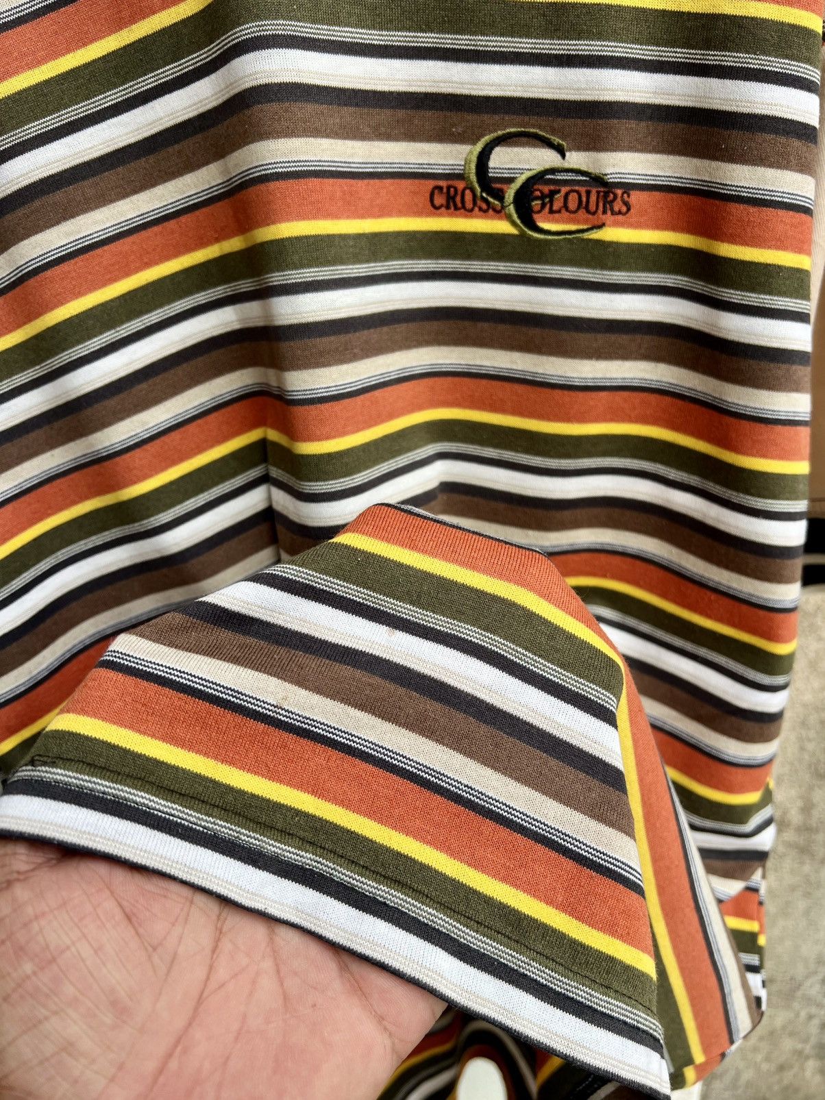 Cross Colours × Vintage VINTAGE RARE CROSS COLOURS STRIPES TEE Size US M / EU 48-50 / 2 - 6 Thumbnail