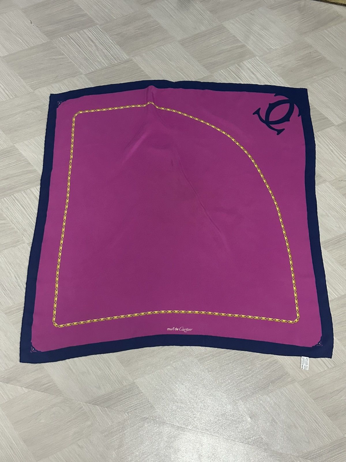 Cartier Cartier Must de Cartier 100% Silk Scarf Made in Italy Size ONE SIZE - 3 Thumbnail