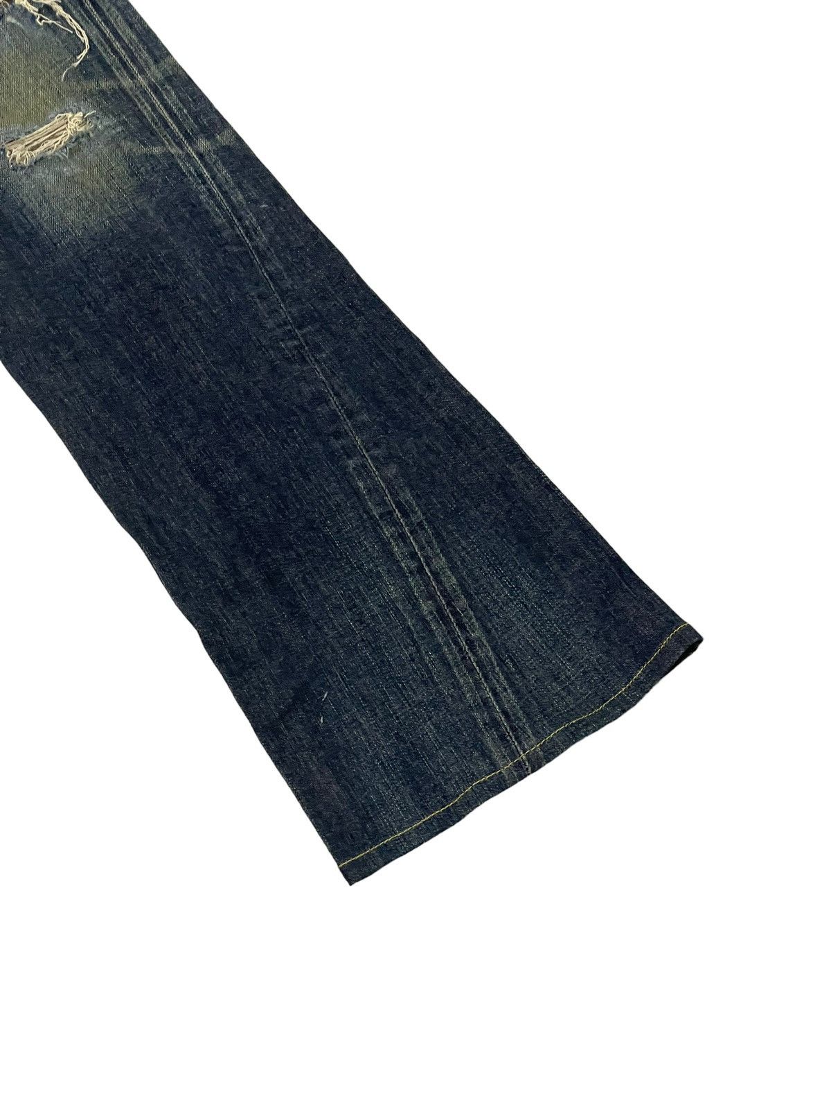 Edwin Flare Jeans Edwin Japan Faded Distress Stretch Boot Cut 8🟦3 Size US 31 - 4 Thumbnail