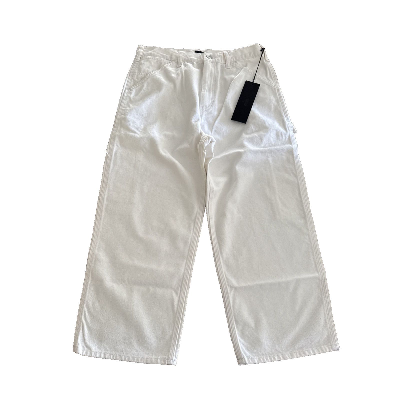 Edwin Edwin Devin Crop Optic White Carpenter 100% Cotton Jeans 28 Size 28" / US 6 / IT 42 - 1 Thumbnail