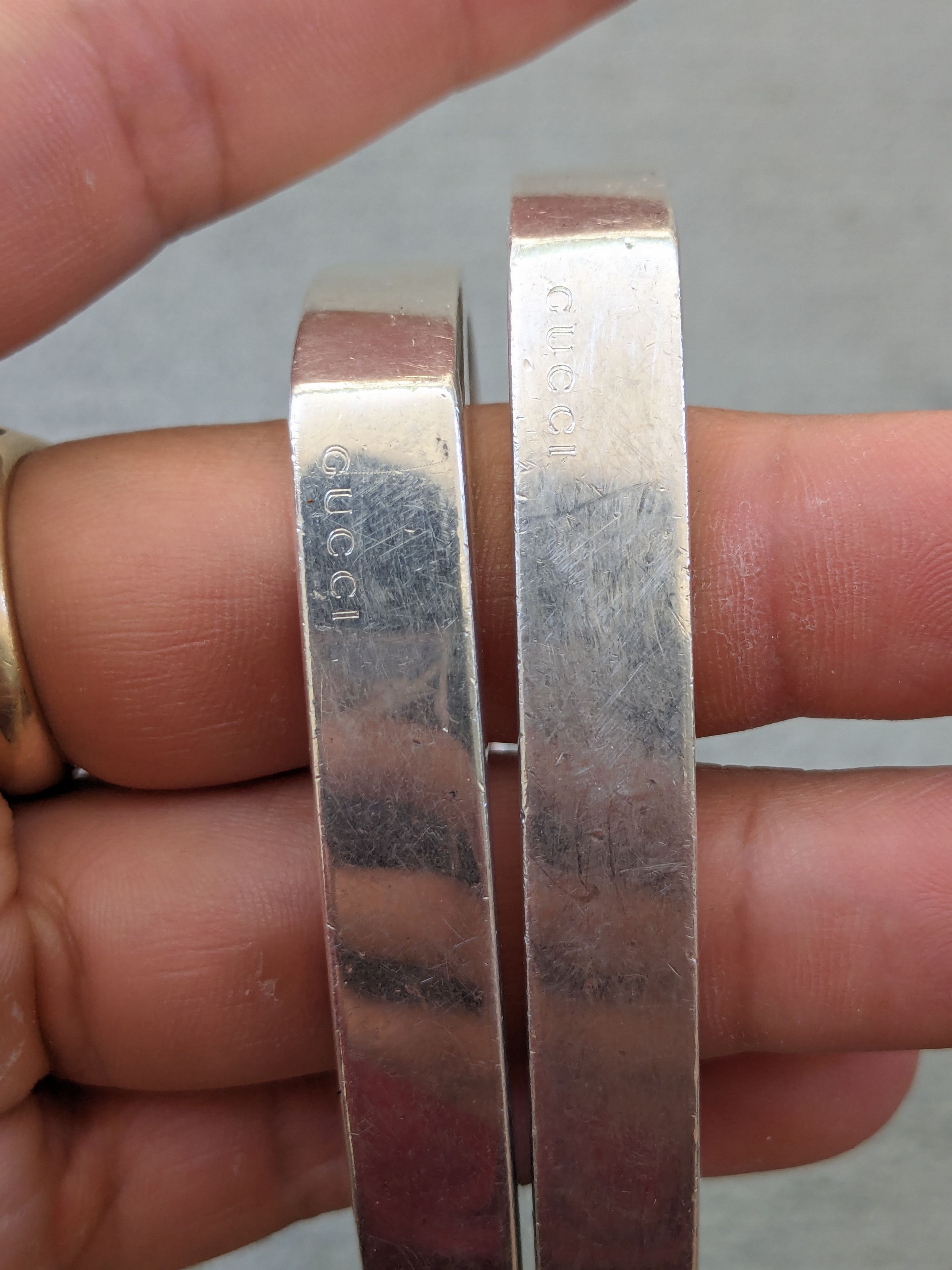 Gucci × Tom Ford × Vintage Gucci Sterling Silver Bracelet Modern Industrial 7.25 Bangle Size ONE SIZE - 17 Thumbnail