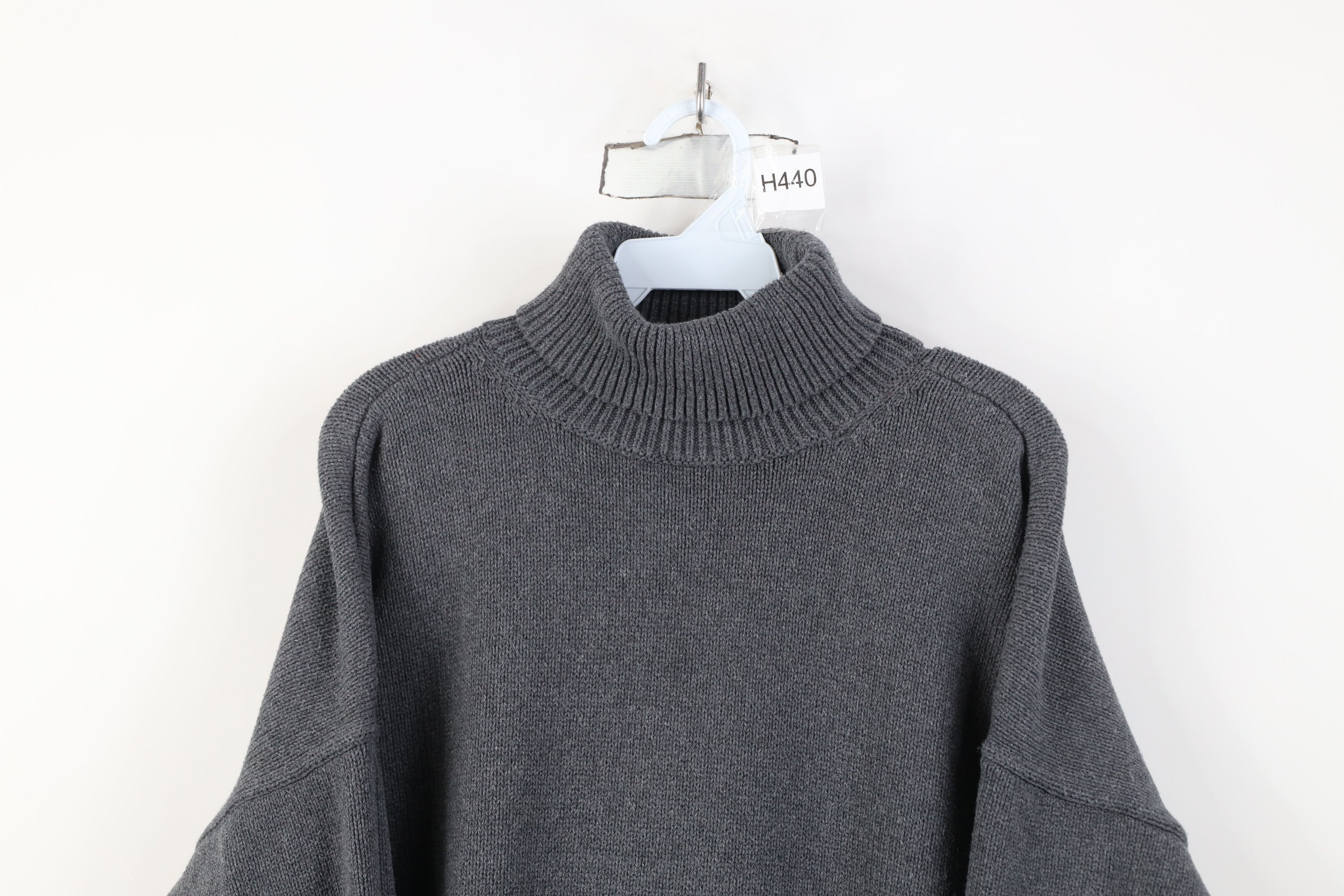Madewell Madewell Blank Cotton Ribbed Knit Turtleneck Sweater Gray Size XL / US 12-14 / IT 48-50 - 2 Thumbnail