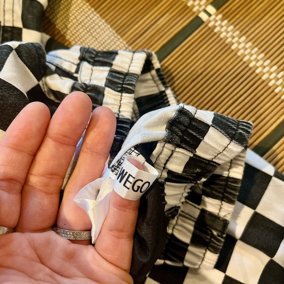 Japanese Brand × Vintage VTG White Checkerboard Pants With Flared Legs Size US 34 / EU 50 - 9 Thumbnail
