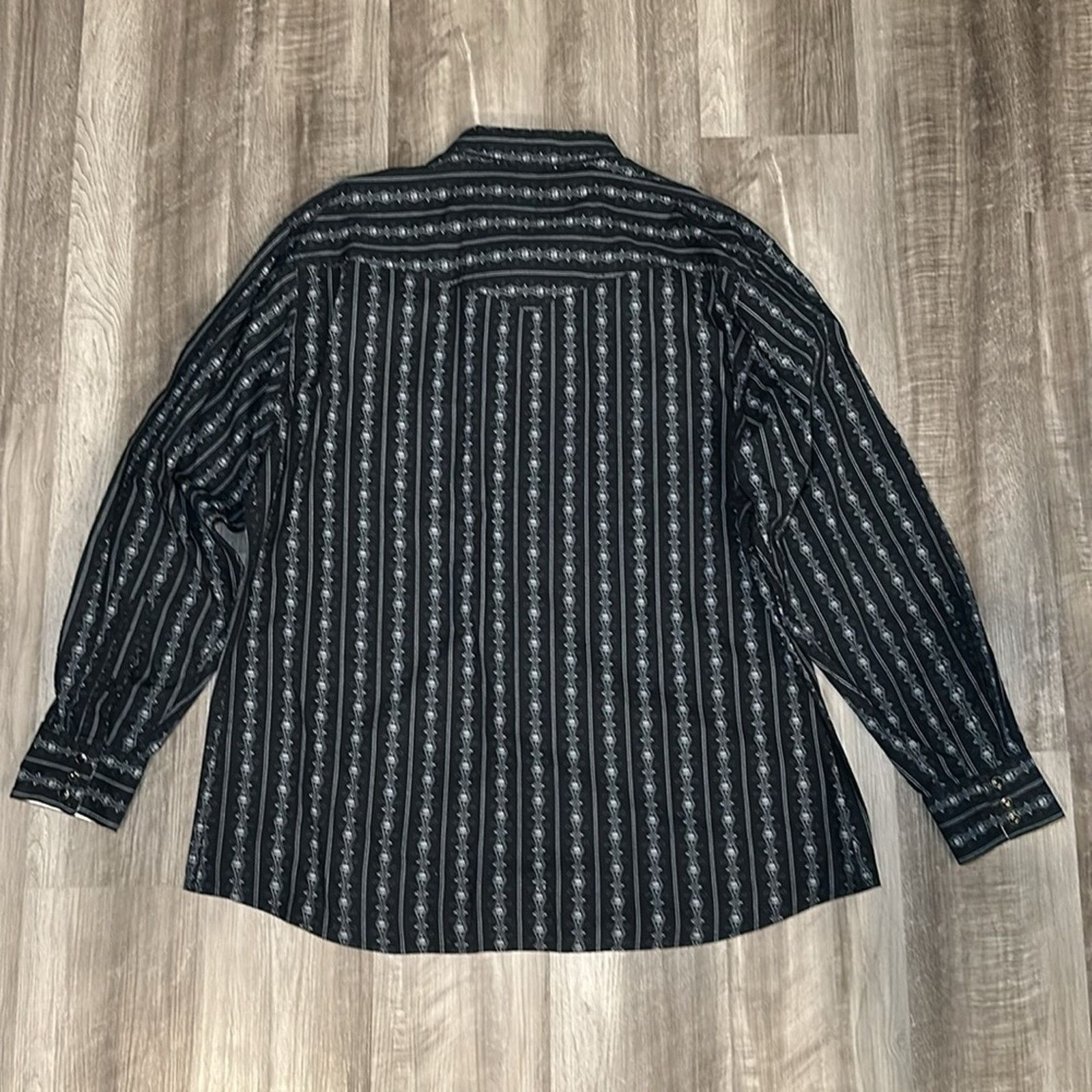 Scully Leather Scully Skulls Striped Long Sleeve Pearl Snap Button - 2XL Size US XXL / EU 58 / 5 - 3 Thumbnail