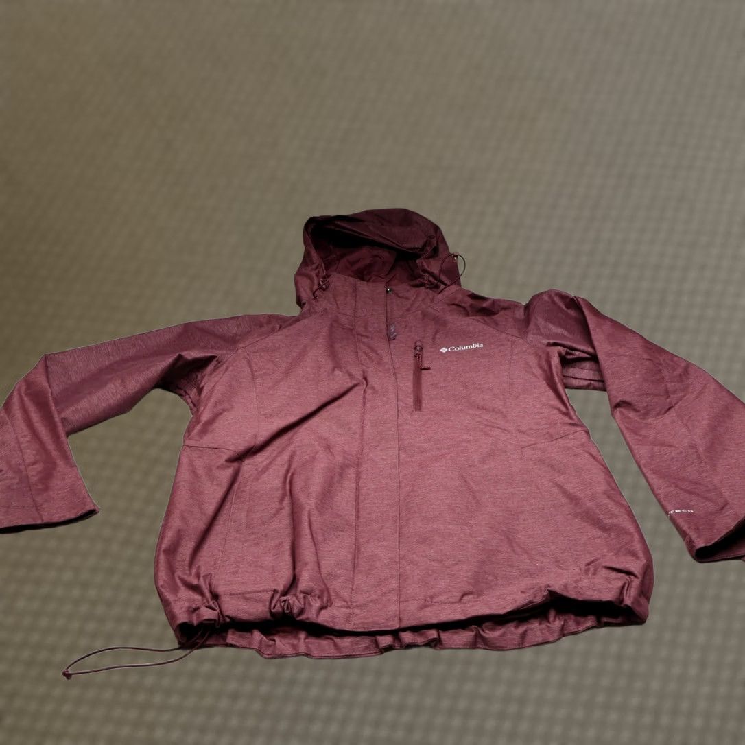 Rains Columbia Womens Large Red Whirlibird IV Waterproof Rain Wind 3in1 Softshell Jacket Size L / US 10 / IT 46 - 1 Thumbnail