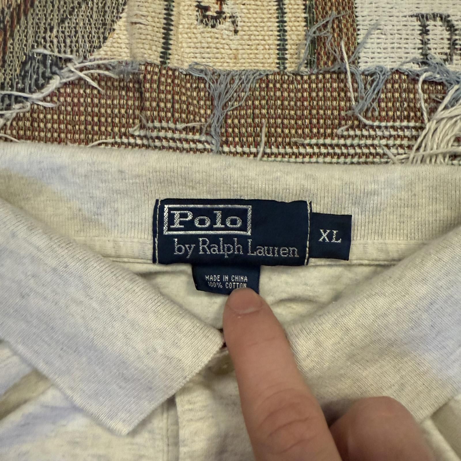 Polo Ralph Lauren POLO By Ralph Lauren Grey/White Long Sleeve Polo shirt Size US XL / EU 56 / 4 - 3 Thumbnail