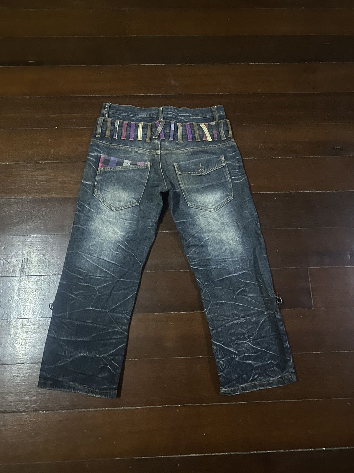 Designer × Japanese Brand Fire 🔥 BARCEDOS EXCHANGE double waist short jeans Size US 31 - 12 Thumbnail