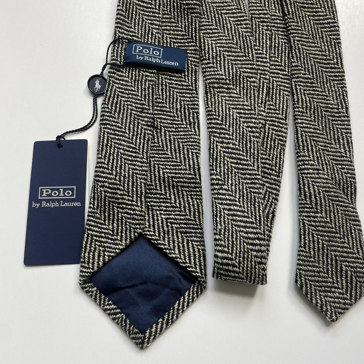 Polo Ralph Lauren Ralph Lauren Black and White Classic Wool Tie Size ONE SIZE - 3 Thumbnail