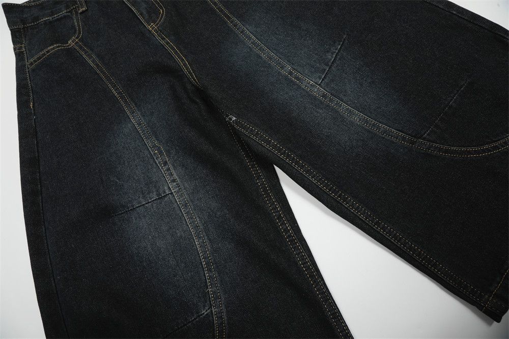 Japanese Brand × Jean Men's loose street washed casual letter print denim shorts Size US 32 / EU 48 - 4 Thumbnail