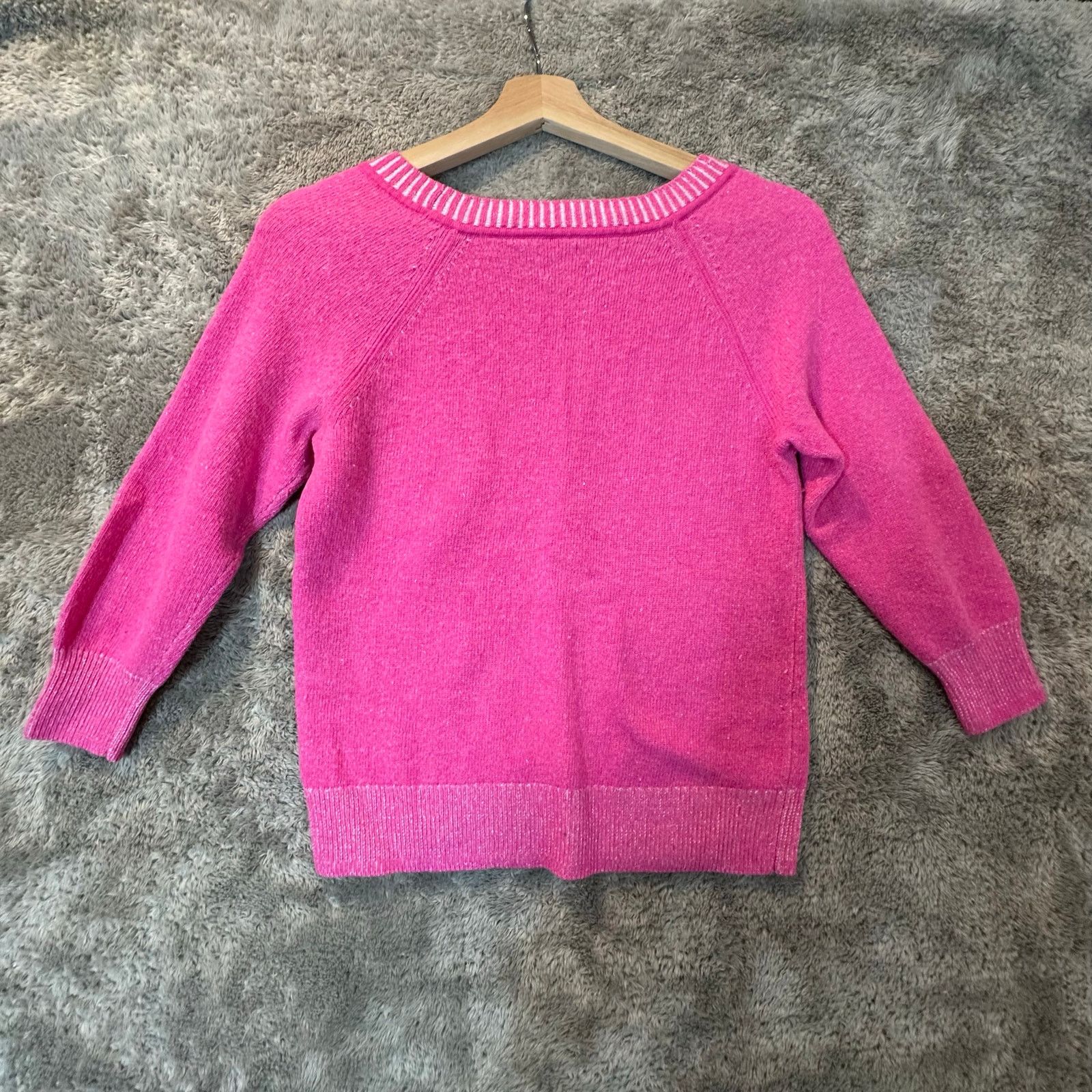 J.Crew J. Crew Pink Crewneck Plaited Sweater S Small Merino Wool Size S / US 4 / IT 40 - 2 Thumbnail