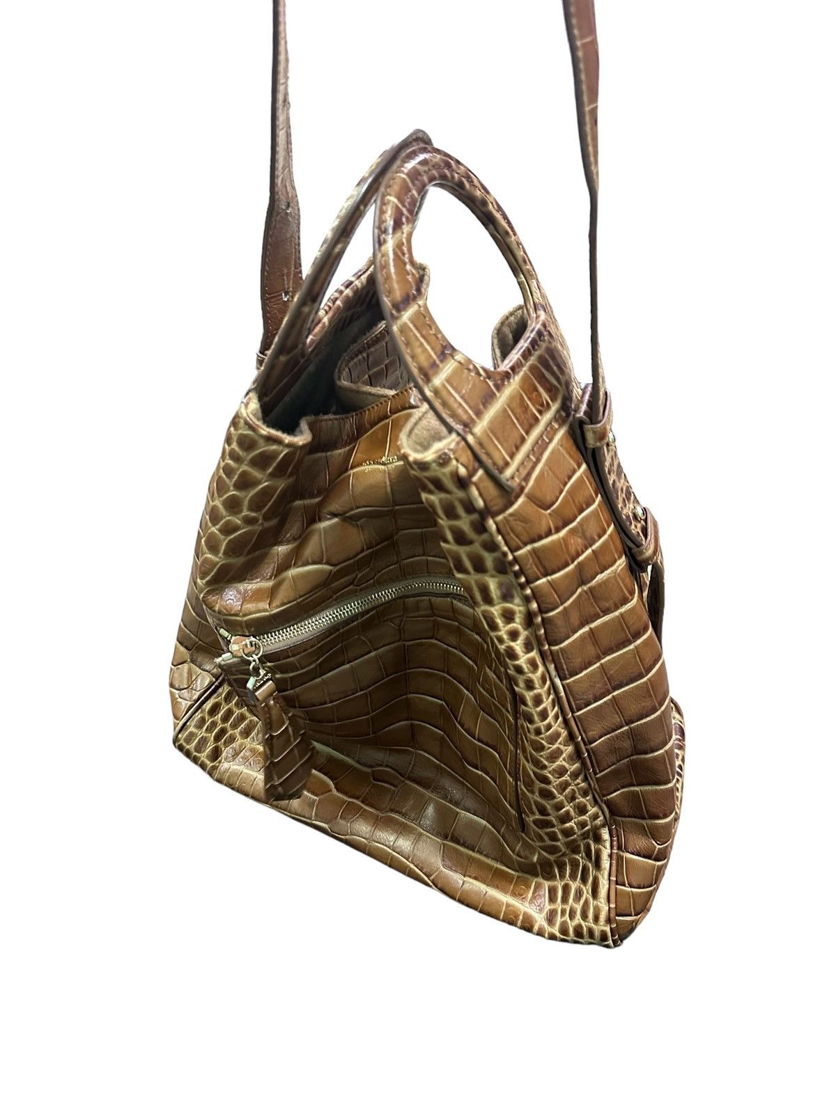 Vintage RARE MAX MARA EMBOSSED CROC LETAHER Size ONE SIZE - 10 Thumbnail