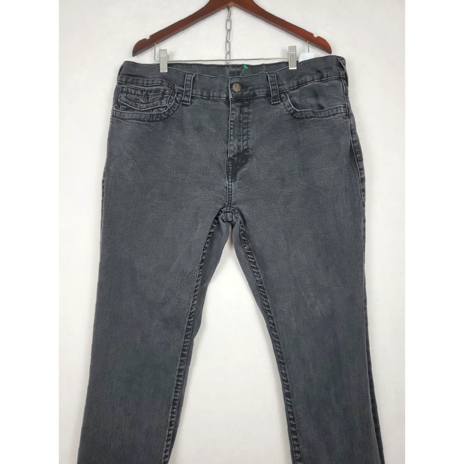 True Religion VINTAGE True Religion Ricky BLACK Jeans 42 Relaxed Straight Mens 5-Pocket Zipper Closure Black Logo USA 90s? Size US 42 / EU 58 - 2 Thumbnail
