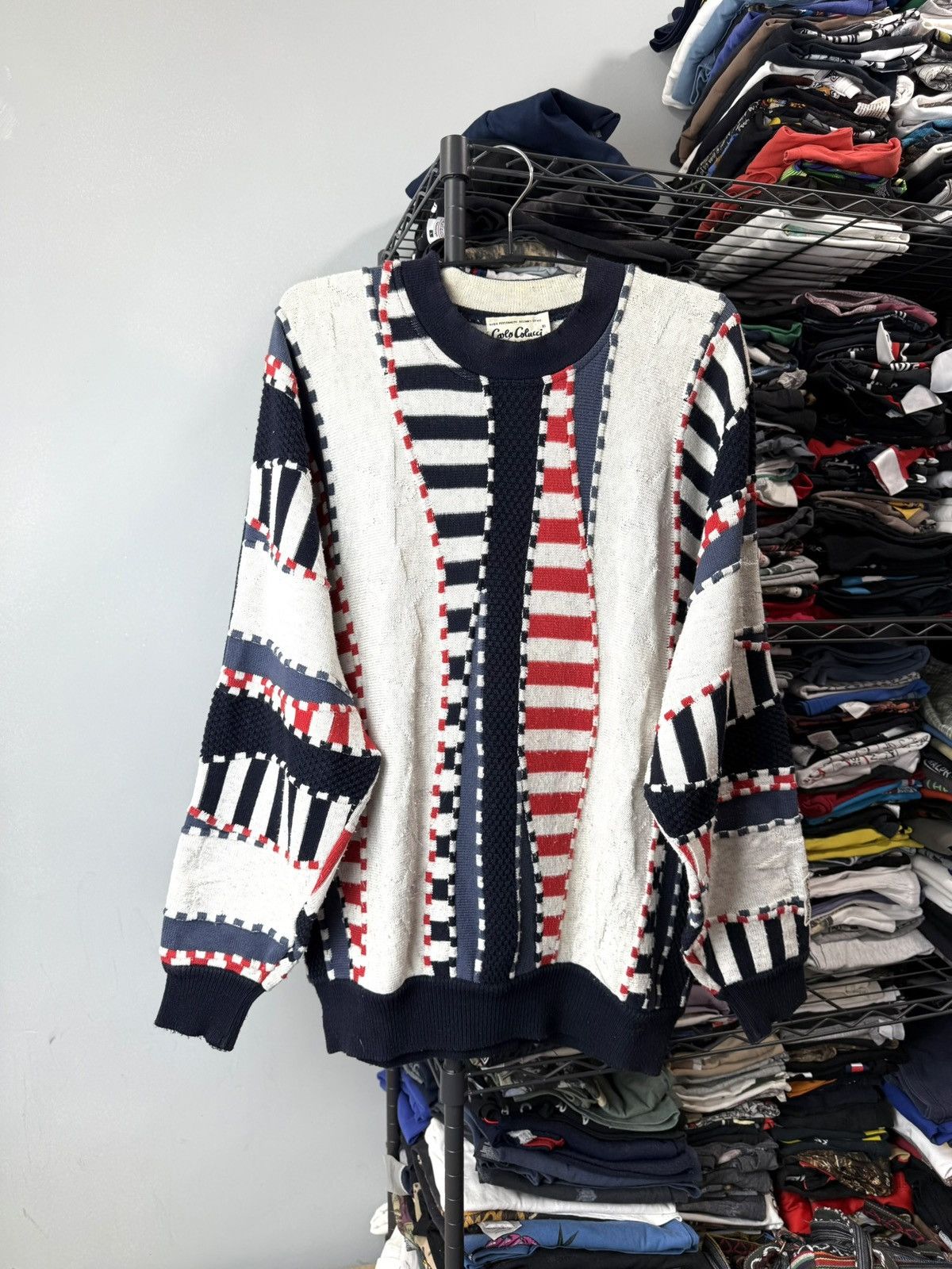 Coogi Rare Vintage Carlo Colucci American Flag Coogi Style Sweater Size US L / EU 52-54 / 3 - 1 Thumbnail