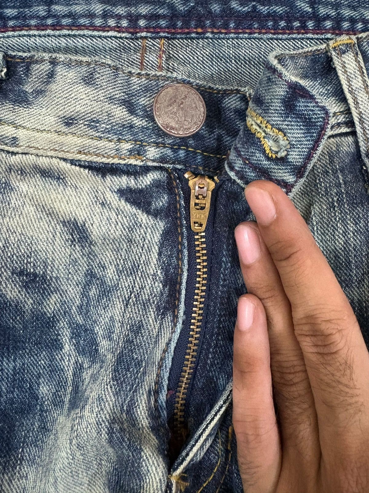 Japanese Brand Vintage Japanese Brand Bleached Jeans Size US 30 / EU 46 - 3 Thumbnail