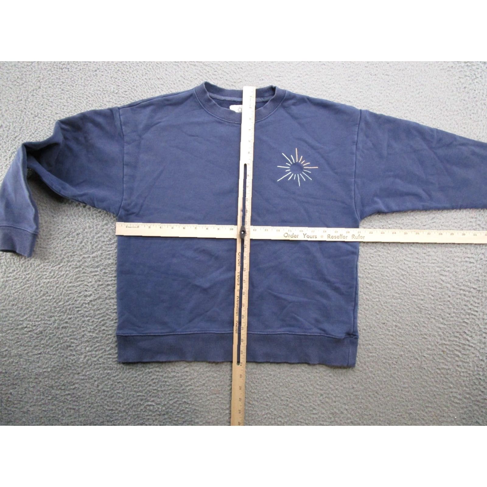 Vintage Aerie Sweatshirt Logo Pullover Embroidered Cotton Blue Women's L Size L / US 10 / IT 46 - 4 Thumbnail