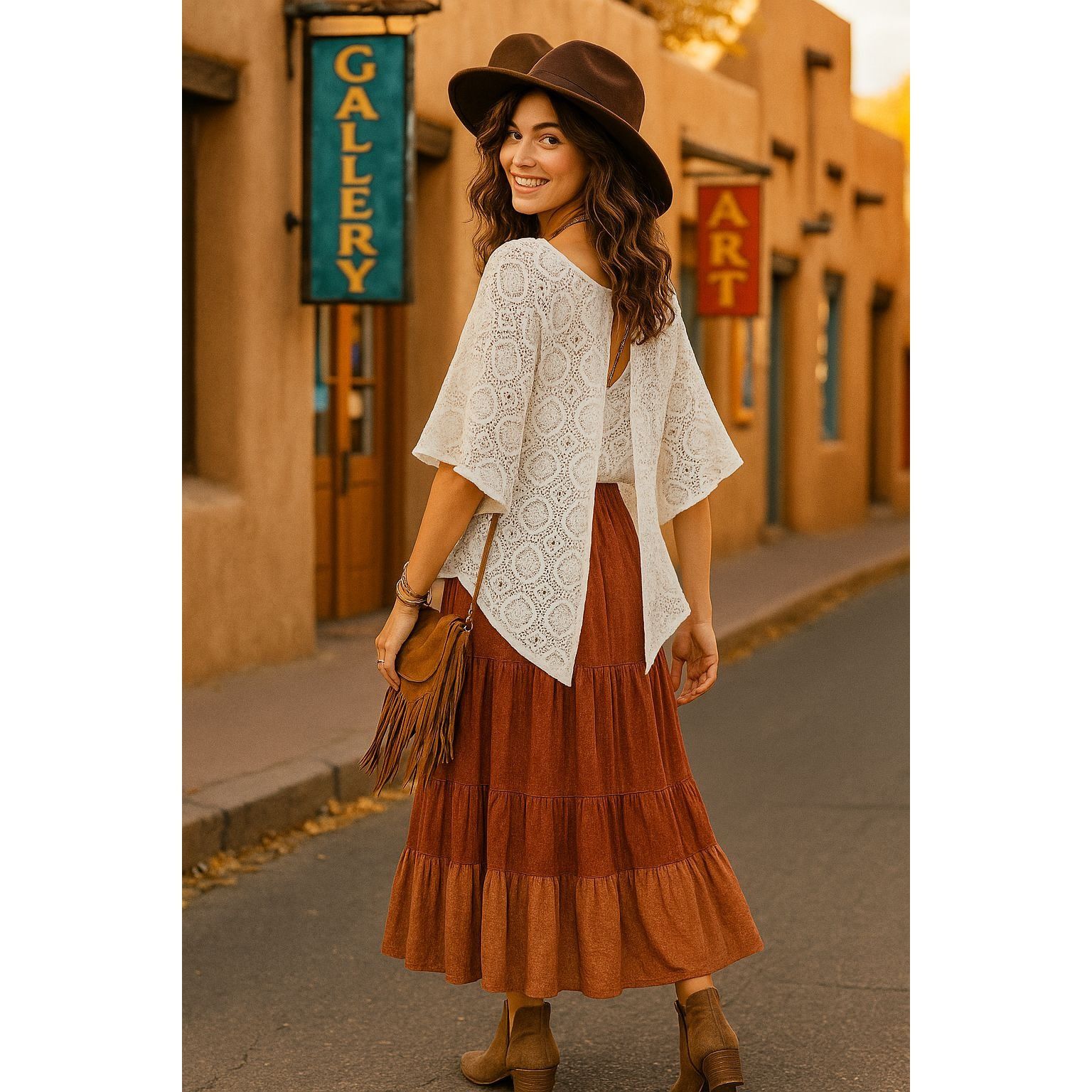 Other Ivy Ridge White Crochet Lace Blouse With Open Back Flutter S Size L / US 10 / IT 46 - 1 Thumbnail