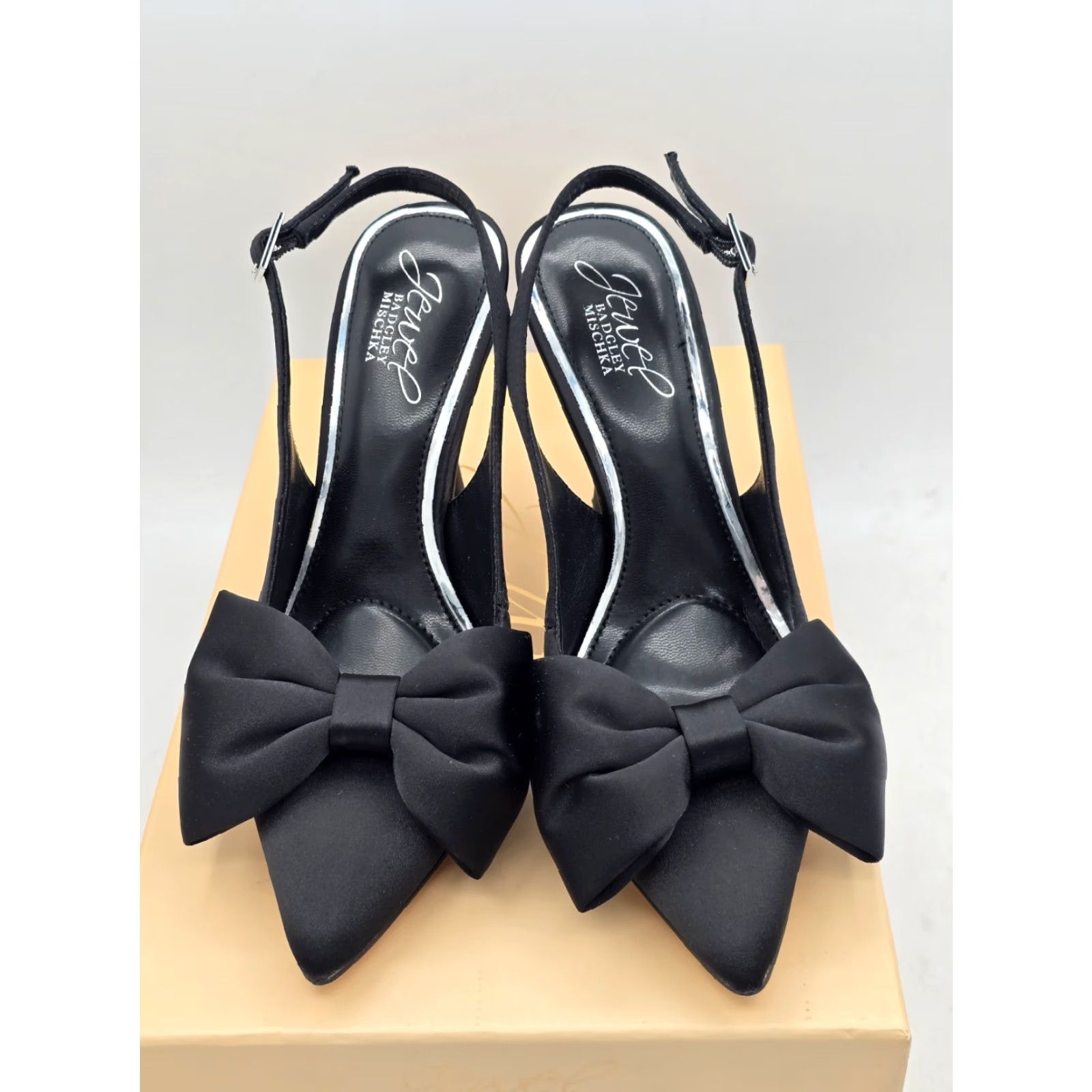 Badgley Mischka NIB Jewel Badgley Mischka Kourtnay Stiletto Slingback Heel Black Size 5 Size US 5 / IT 35 - 3 Thumbnail