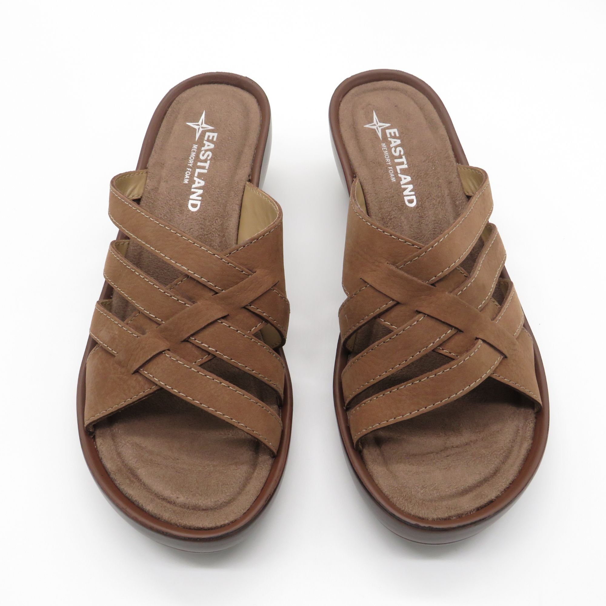 Eastland Eastland Women's Brown Poppy Wedge Sandals Slip-On Size 6 Me Size US 6 / IT 36 - 1 Thumbnail
