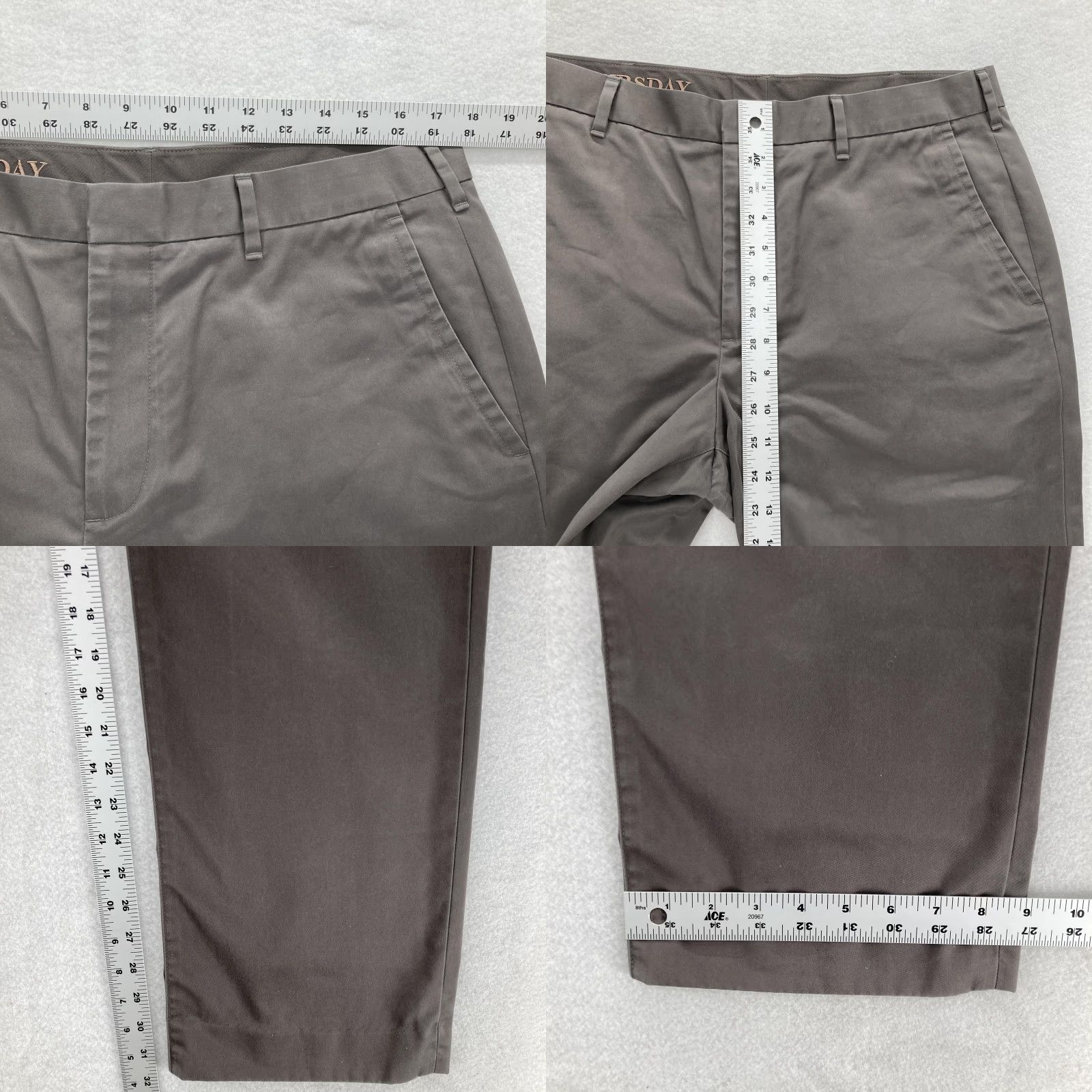 Bonobos Bonobos Pants Mens 35x32 Gray Straight Fit Chino Casual Weekday Warrior Thursday Mens Regular 35 32 Gray Chino Pants Bonobos Size US 35 - 8 Thumbnail
