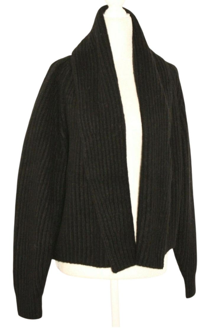 Vince Vince Shawl Collar Plush Wool Blend Rib Knit Cardigan Black Size XS / US 0-2 / IT 36-38 - 2 Thumbnail