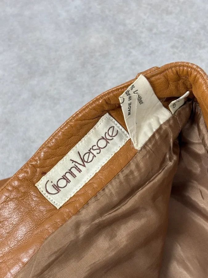 Vintage 1980s Gianni Versace Cognac Leather Pants Size US 32 / EU 48 - 11 Thumbnail