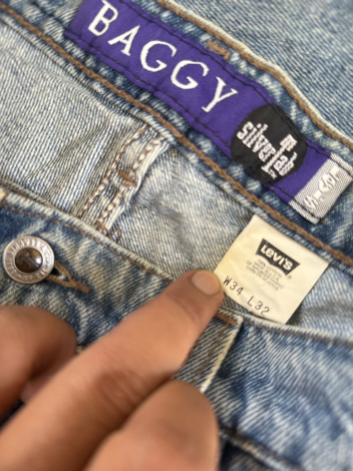 Levi's Vtg 90s Levis Silvertab baggy pants Size US 35 - 4 Thumbnail