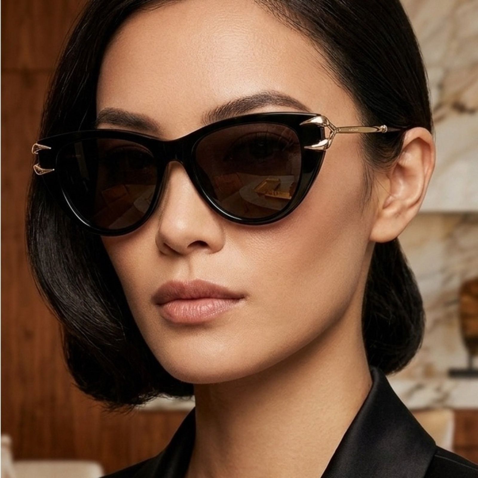 Roberto Cavalli New! Roberto Cavalli SRC031 0700 Chic Black Claw Sunglasses Size ONE SIZE - 6 Thumbnail
