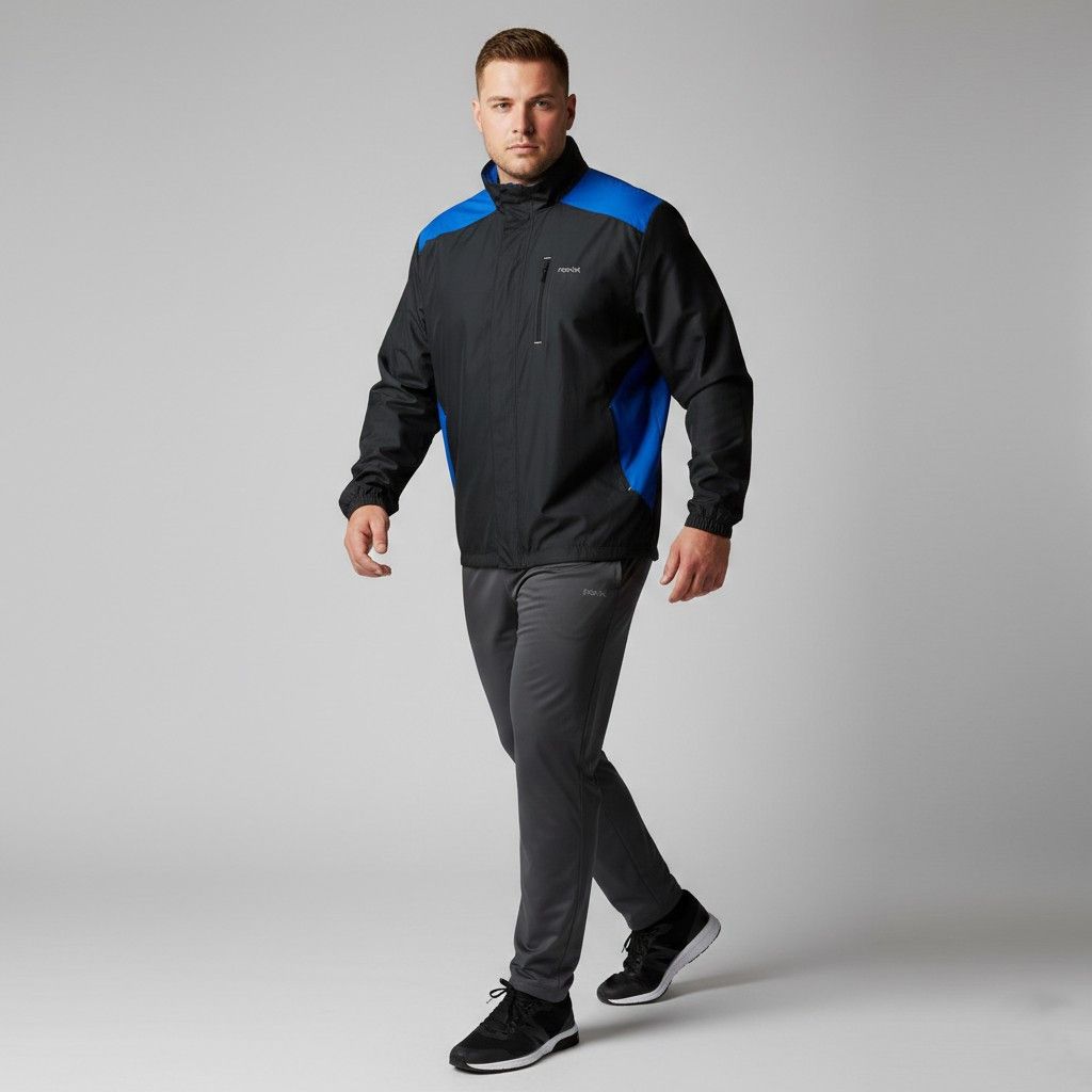 Reebok Reebok Men 2XL Jacket Black Lightweight Run Sport 4972 Size US XXL / EU 58 / 5 - 1 Thumbnail