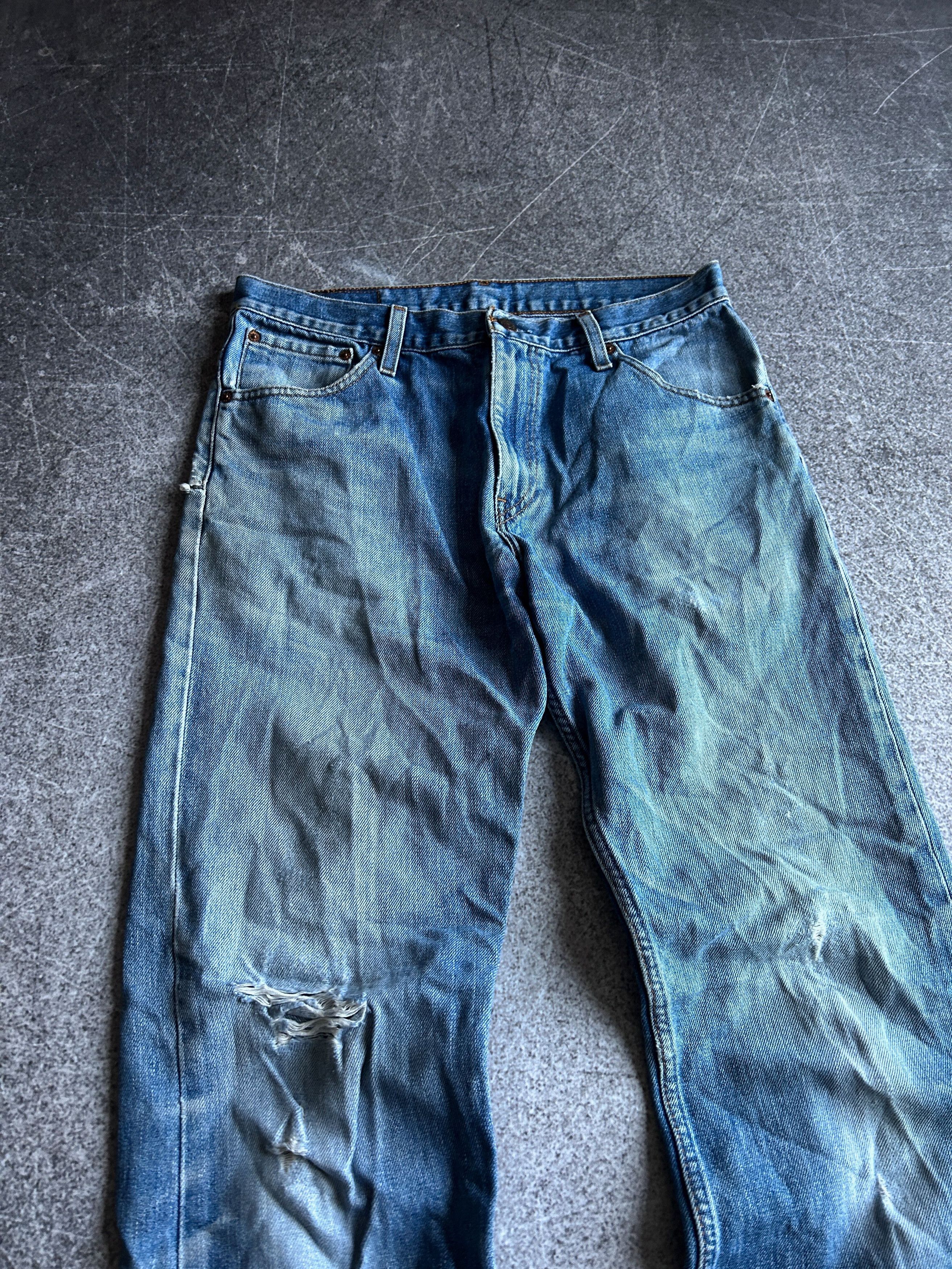 Vintage VTG RICK OWENS BALENCIAGA STYLE TRASHED JEANS 90S Size US 32 / EU 48 - 5 Thumbnail
