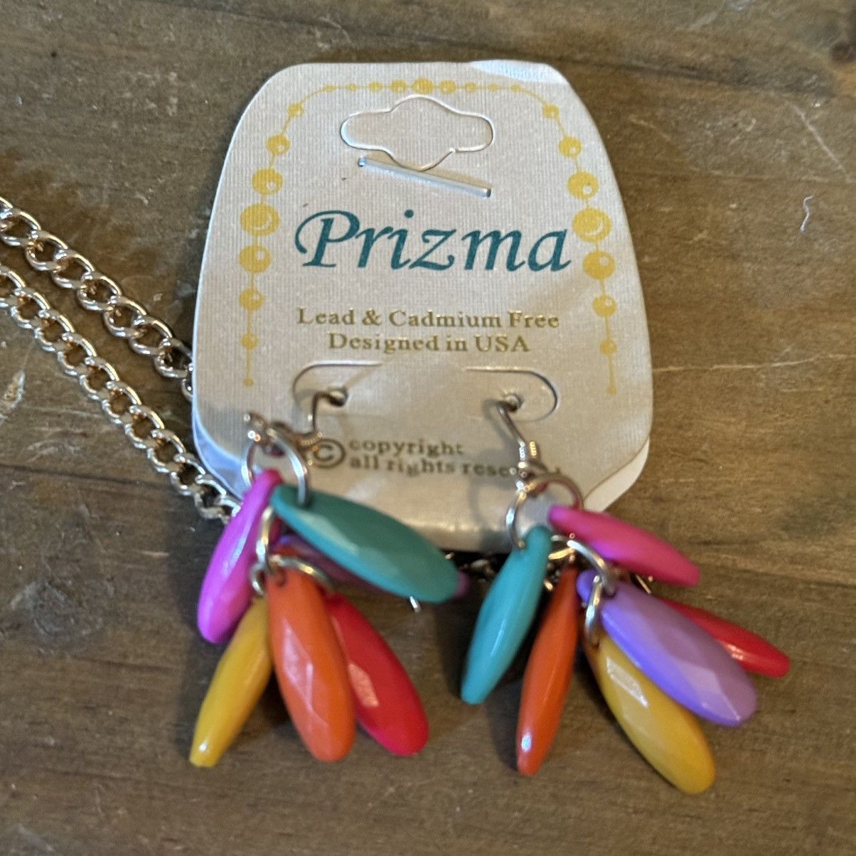 Other Long multicolor dangle bead and chains necklace and earrings Size ONE SIZE - 3 Thumbnail