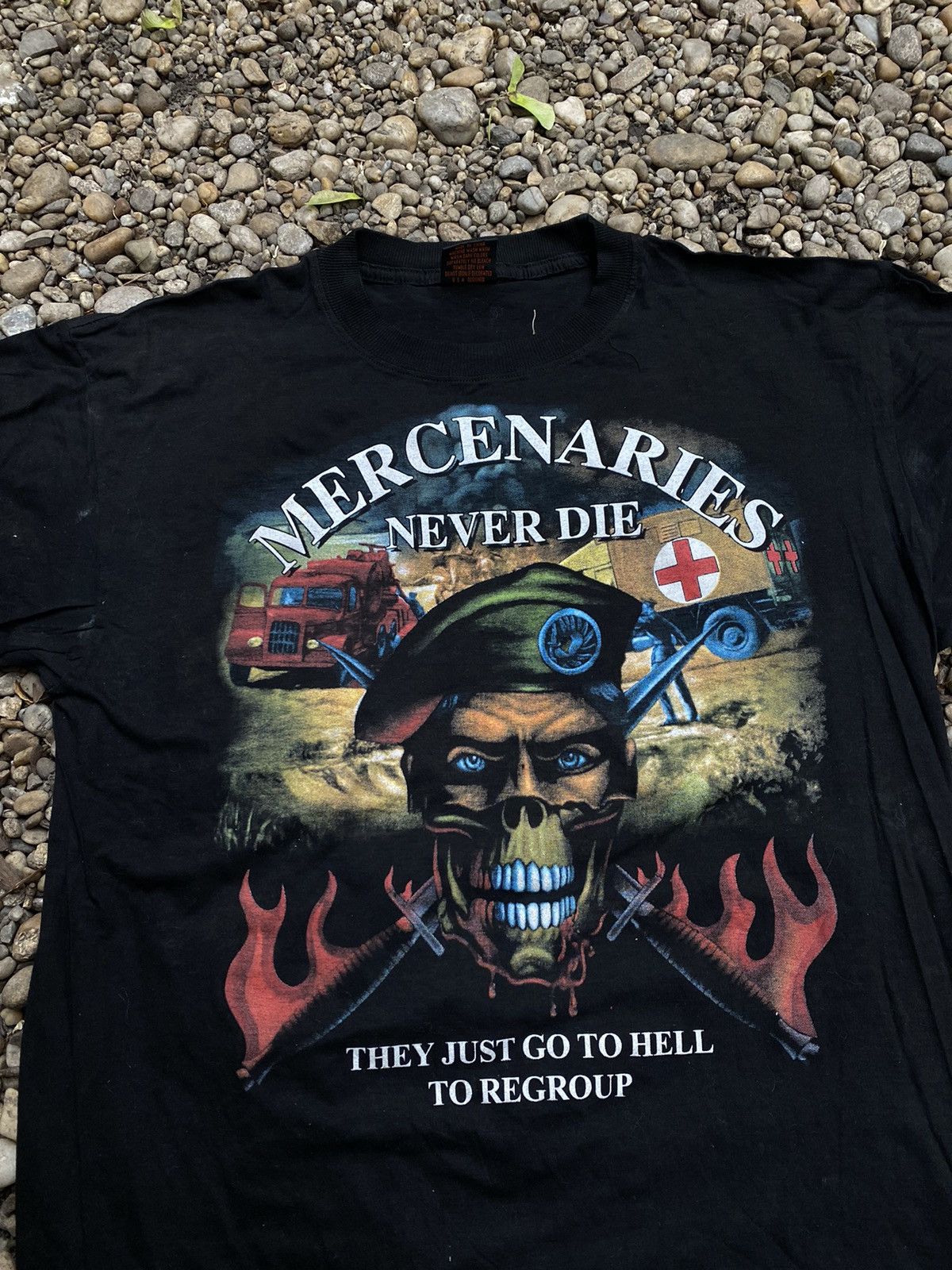 Band Tees × Vintage Vintage 90s Mercenaries Never Die Tee Size US XL / EU 56 / 4 - 3 Thumbnail