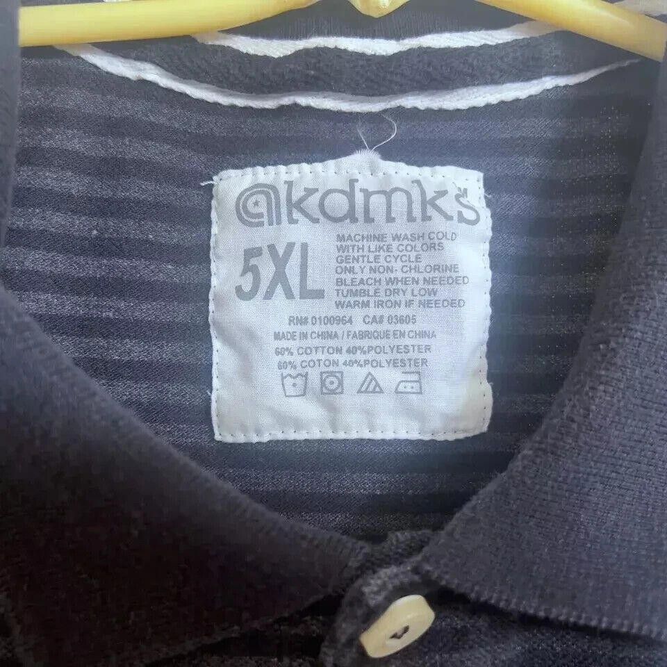Akademiks Akademiks Polo Shirt Men's 5XL Black Grey Striped Size US XXL / EU 58 / 5 - 4 Thumbnail