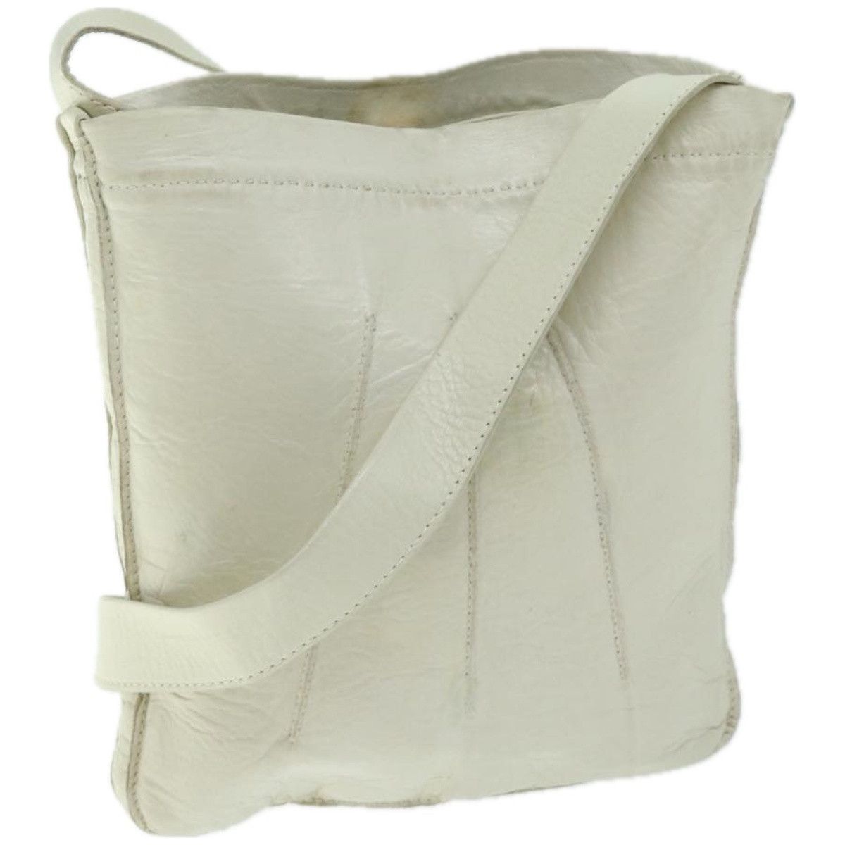 image of Hermes Tudu Pochette Shoulder Bag Lamb Skin White Auth Ep3399, Women's