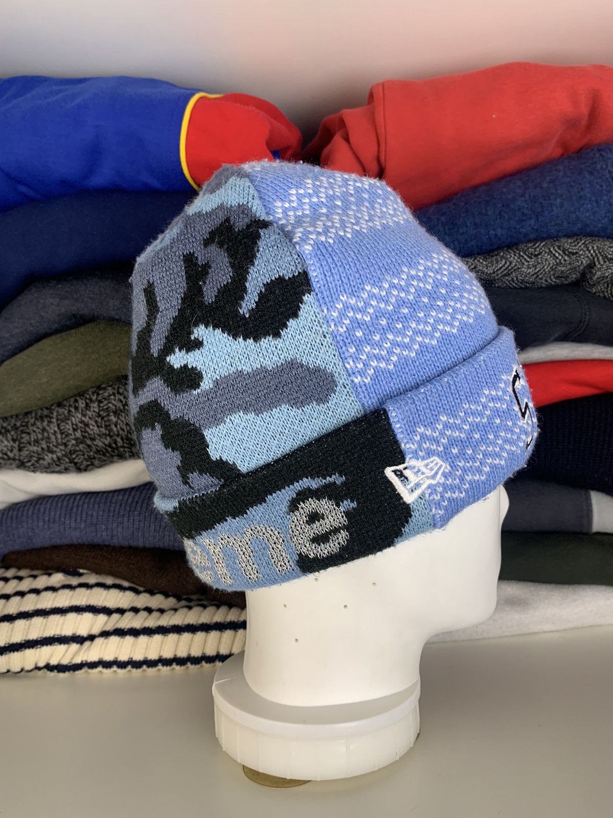 New Era × Supreme Supreme New Era Split Beanie Hat Size ONE SIZE - 5 Thumbnail