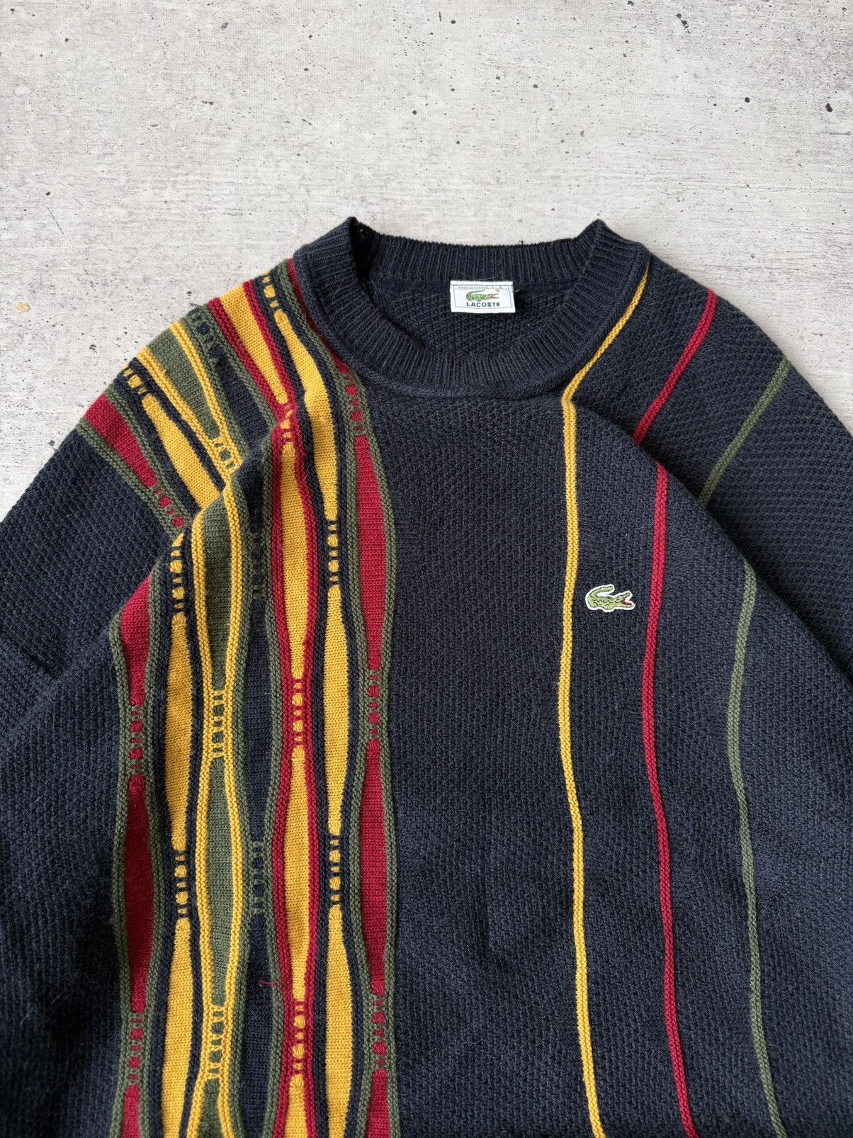 Lacoste Vintage Lacoste Made in France 3D Knit Coogi Style Sweater Size US XXL / EU 58 / 5 - 6 Thumbnail