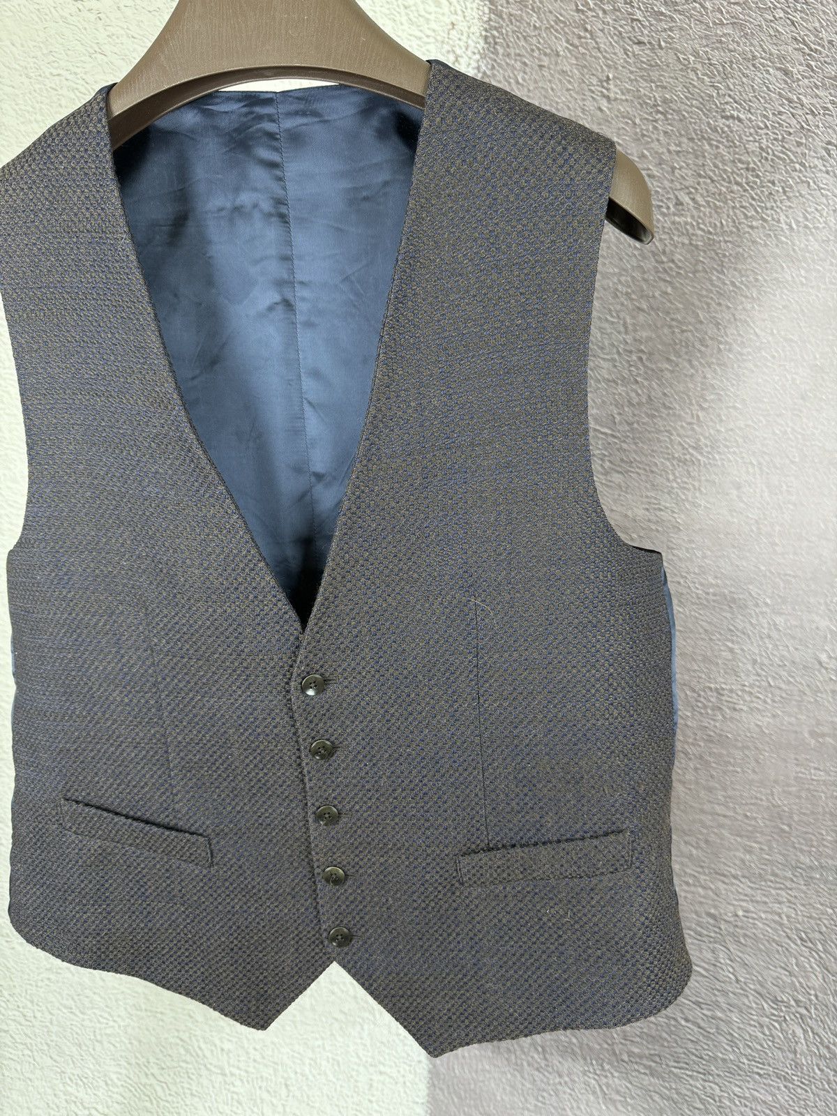 Paoloni Paoloni wool pattern classic vest waistcoat Size 44R - 5 Thumbnail