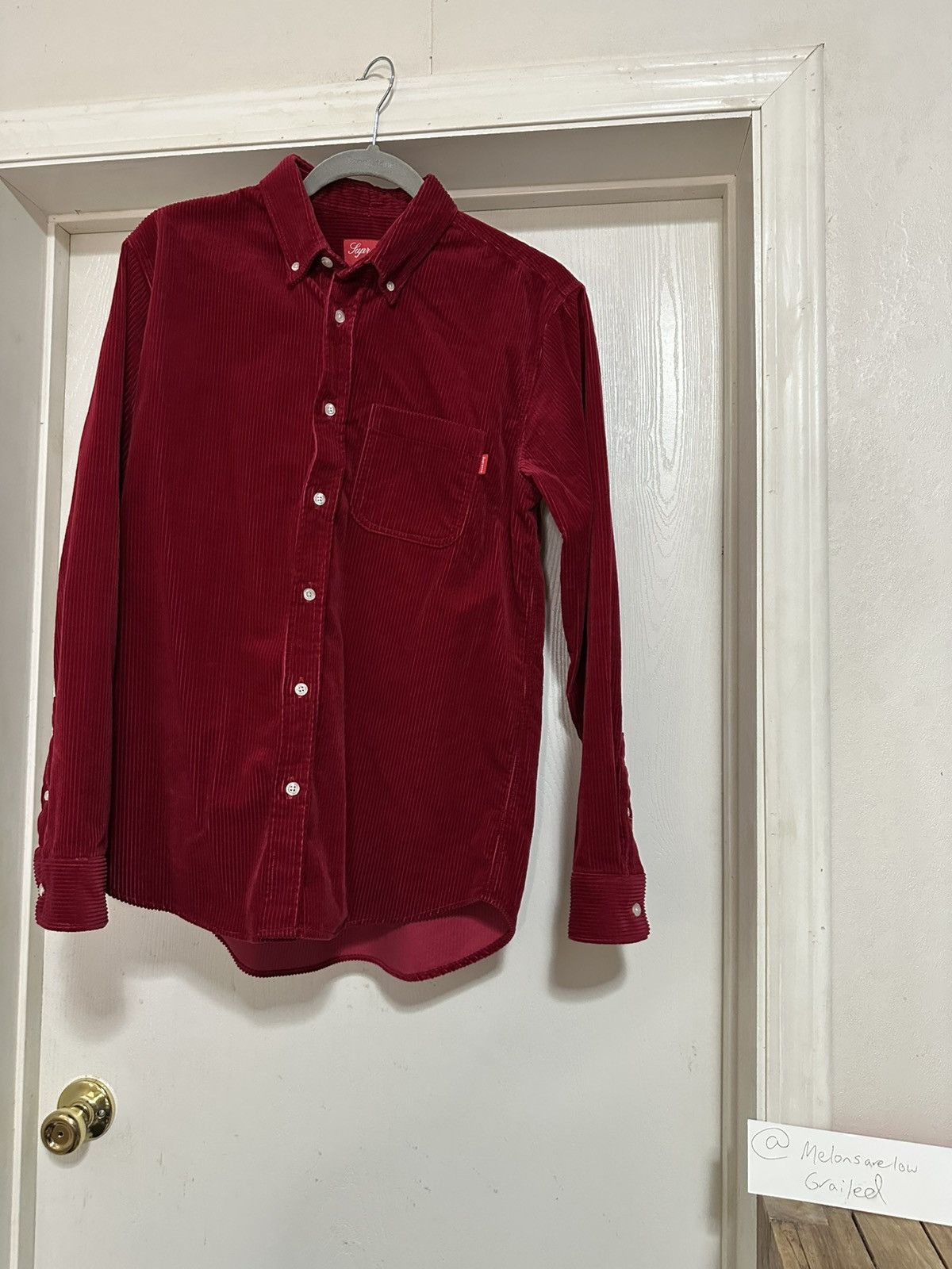 Supreme Supreme FW 14 Heavy Corduroy Shirt - Red, Medium Size US M / EU 48-50 / 2 - 1 Thumbnail