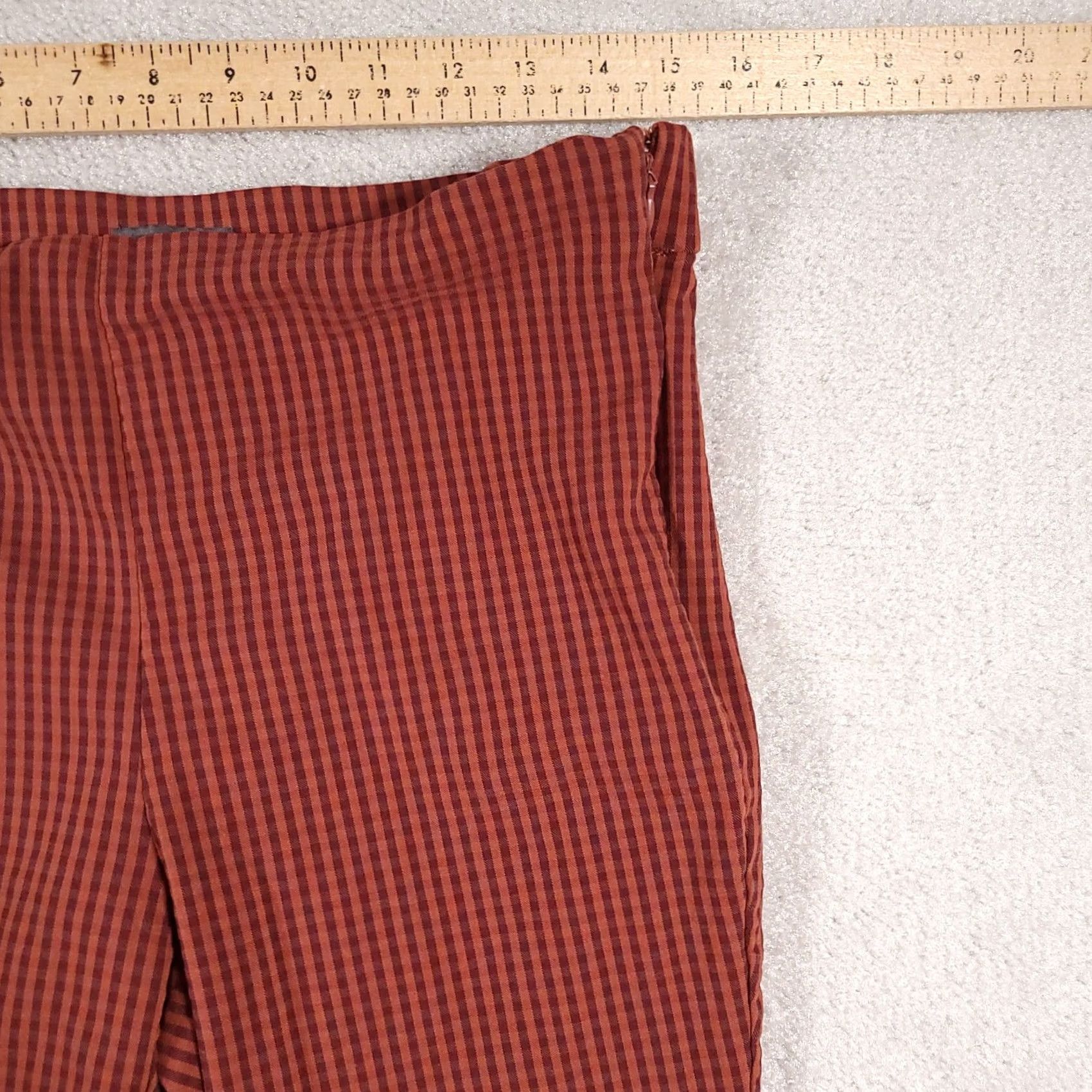 Worthington Worthington Pant Slacks Trouser Capri Women's 10 Orange Checked Slim Leg Cropped Size 32" / US 10 / IT 46 - 6 Thumbnail