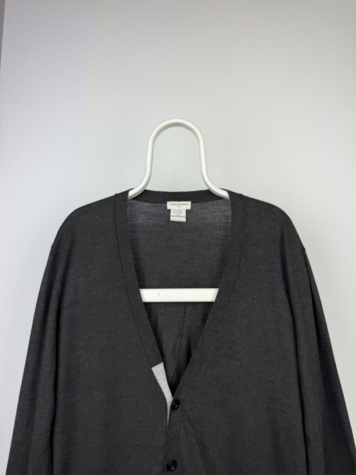 Dries Van Noten Grey Wool Cardigan Size US L / EU 52-54 / 3 - 2 Thumbnail