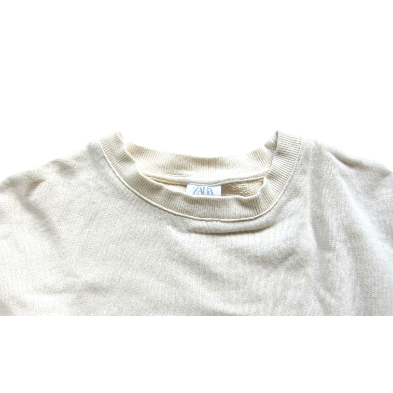 Zara VINTAGE Zara Cotton Ivory Cream Ruffle Long Sleeve Crew Neck Sweatshirt Wom L 13-14 Size L / US 10 / IT 46 - 4 Thumbnail