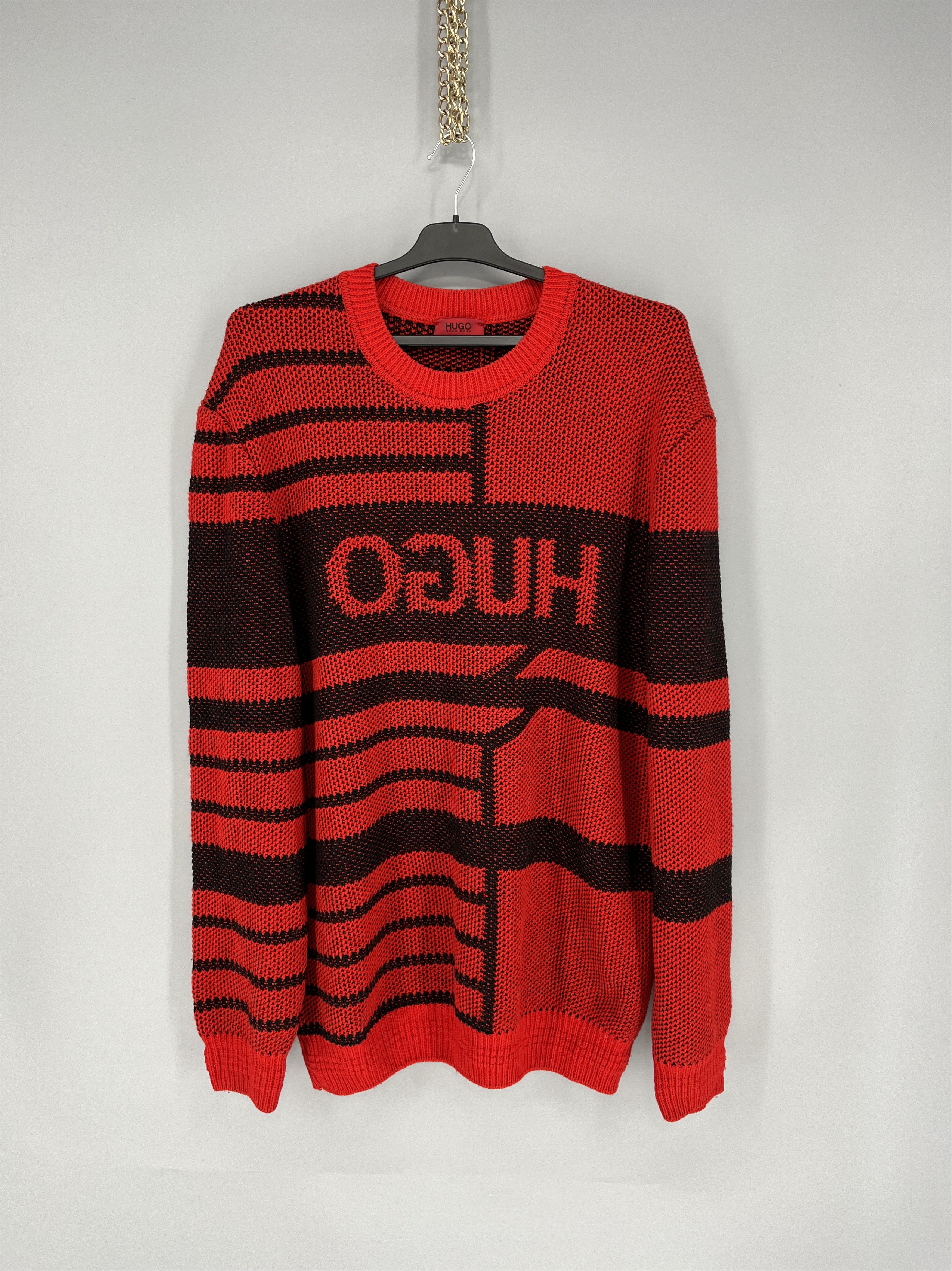 Hugo Boss Hugo Oversized Jacquard Knitted Jumper Wool with Reversed Size US XL / EU 56 / 4 - 1 Thumbnail