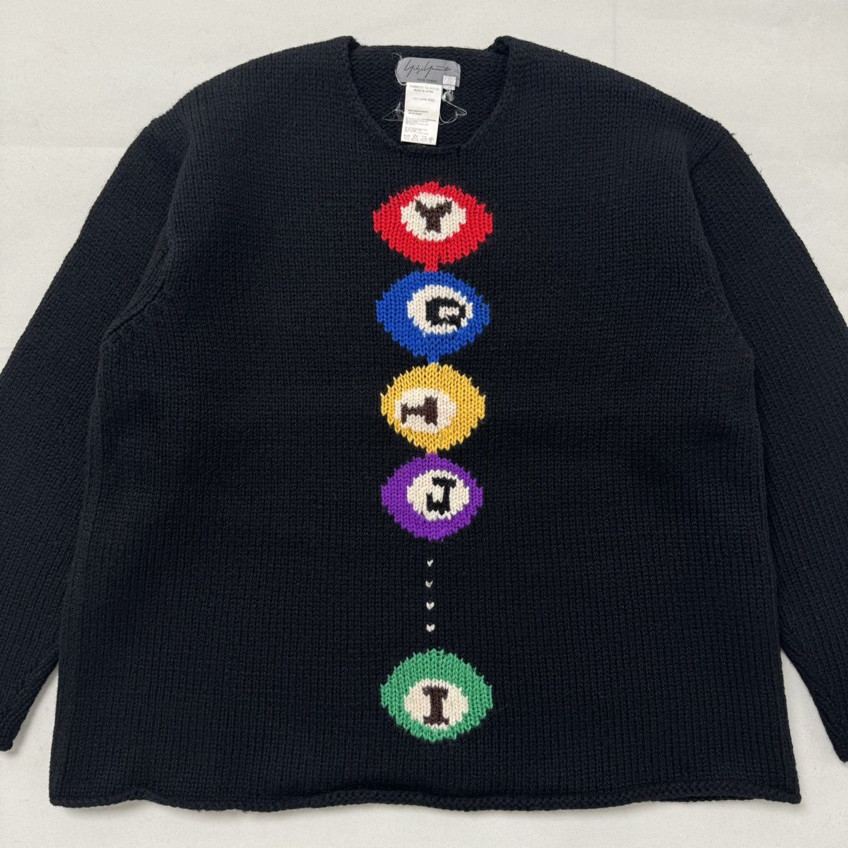 Yohji Yamamoto Pour Homme AW97 “Yohji” Signature Billiards Sweater Size US M / EU 48-50 / 2 - 3 Thumbnail